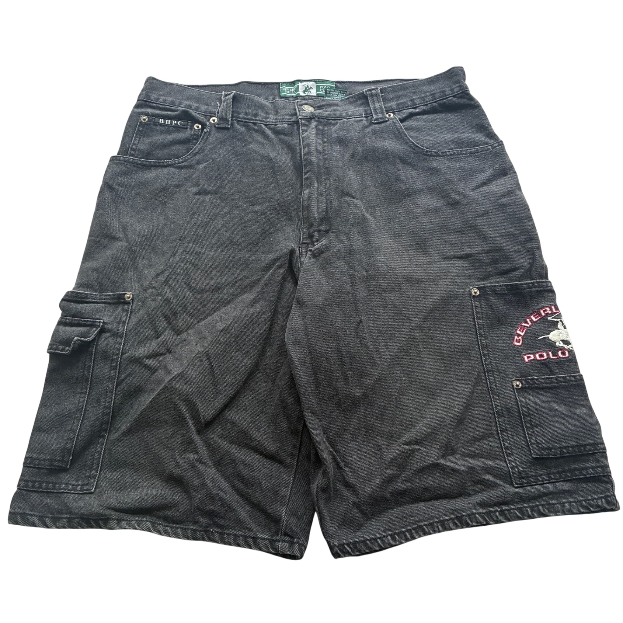 Beverly Hills Polo Club Vintage Black Denim Cargo Shorts Men's Size 38 — photo 1 of 7