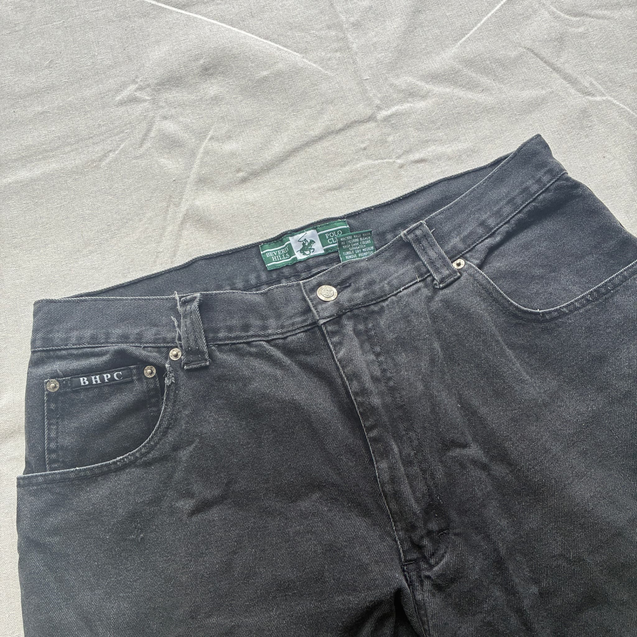 Beverly Hills Polo Club Vintage Black Denim Cargo Shorts Men's Size 38 — photo 3 of 7