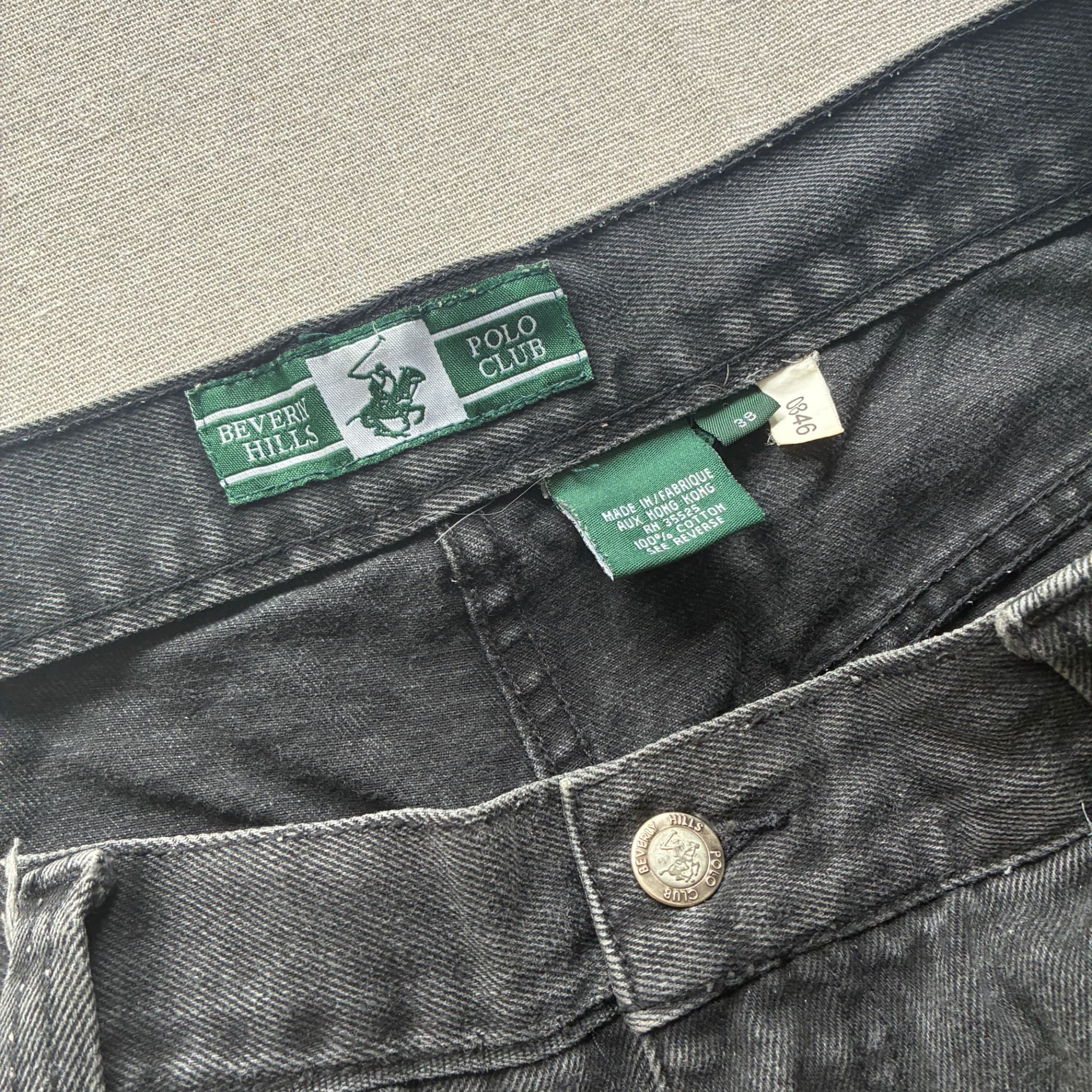 Beverly Hills Polo Club Vintage Black Denim Cargo Shorts Men's Size 38 — photo 4 of 7