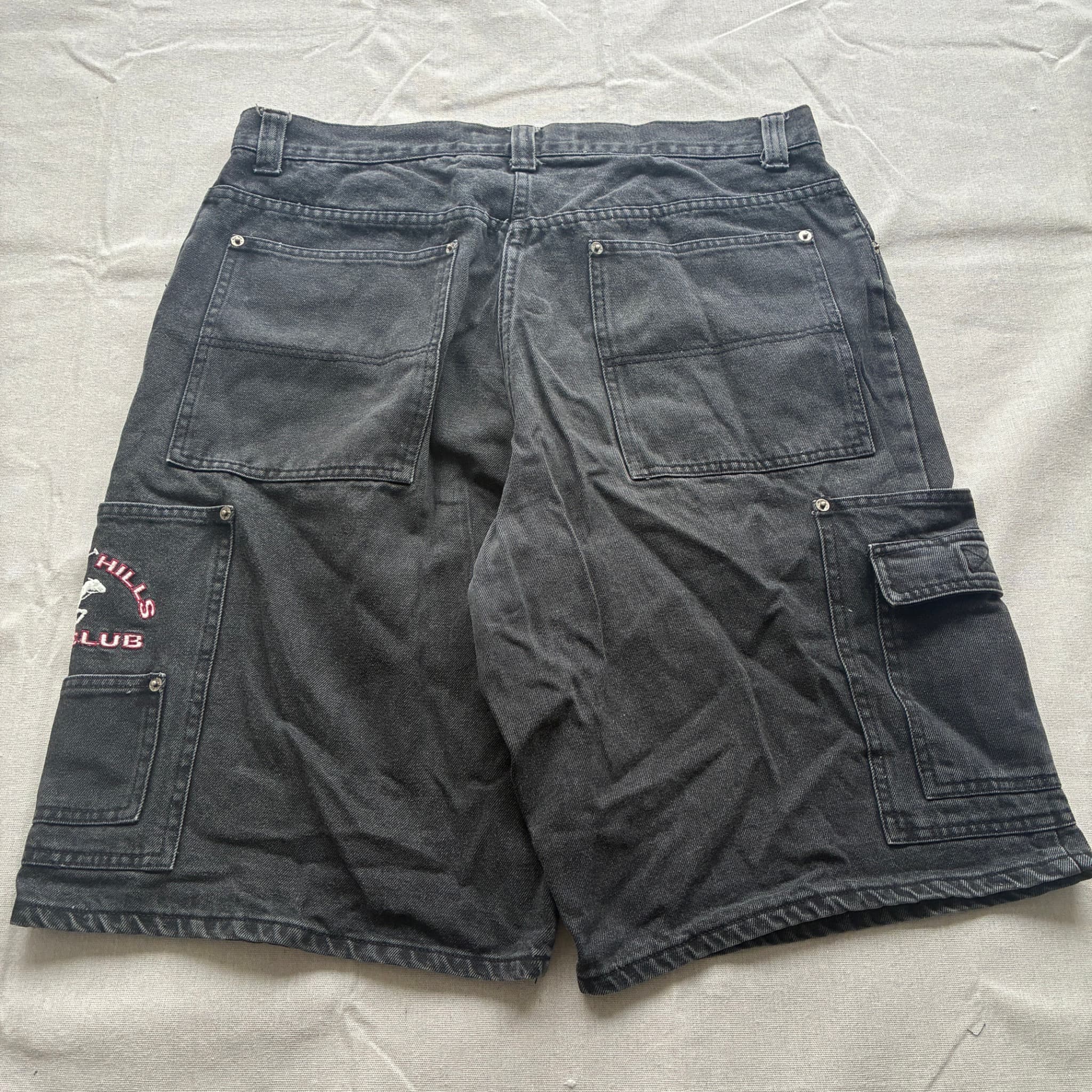 Beverly Hills Polo Club Vintage Black Denim Cargo Shorts Men's Size 38 — photo 5 of 7