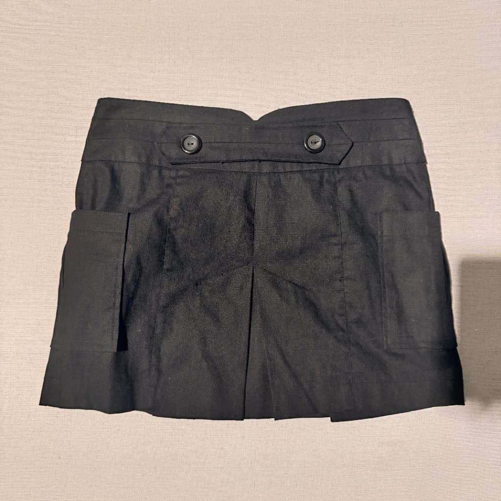 Black Double-Breasted Mini Skirt With Side Pockets — photo 5 of 8