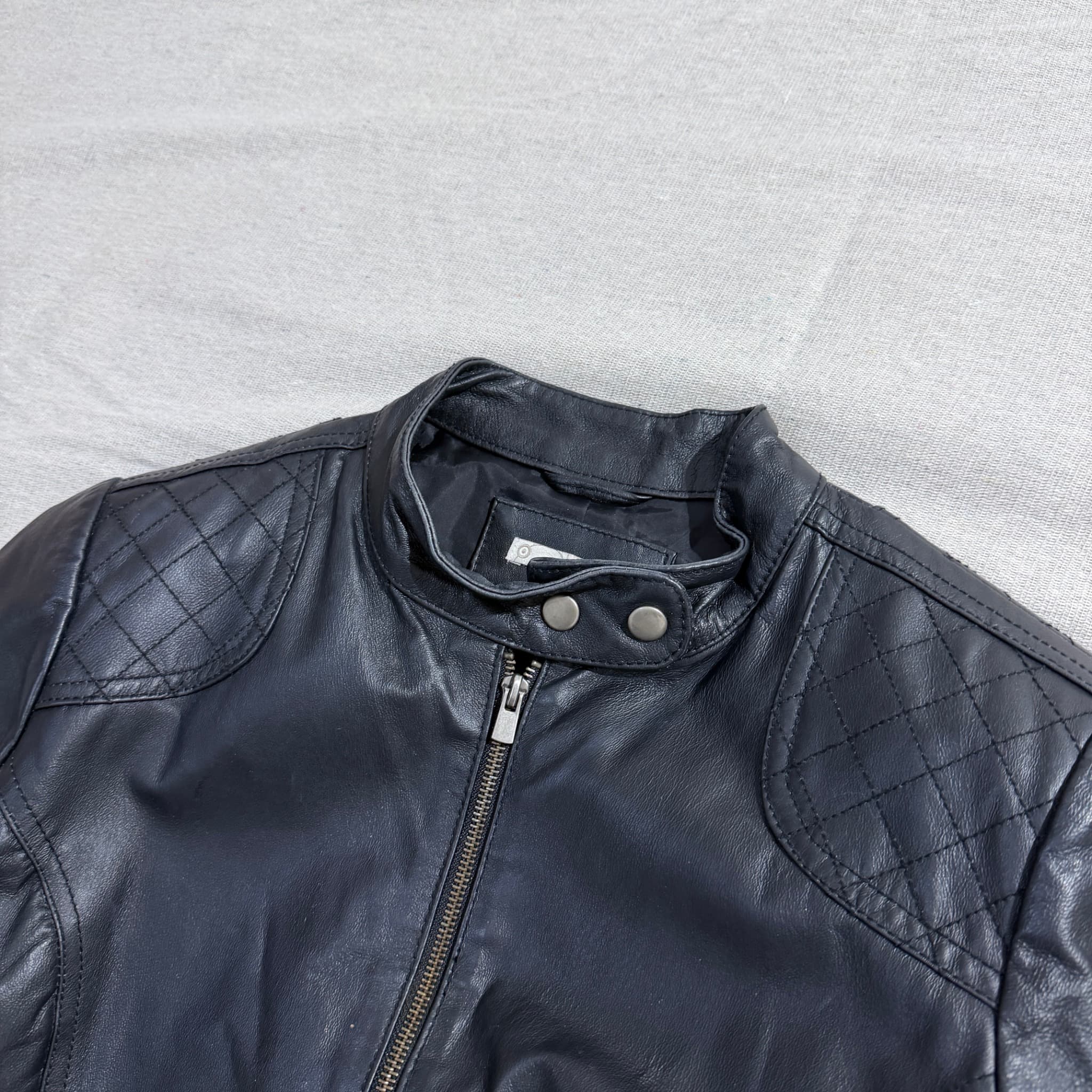 Black Pig Nappa Leather Quilted Moto Jacket 18 — photo 2 of 5