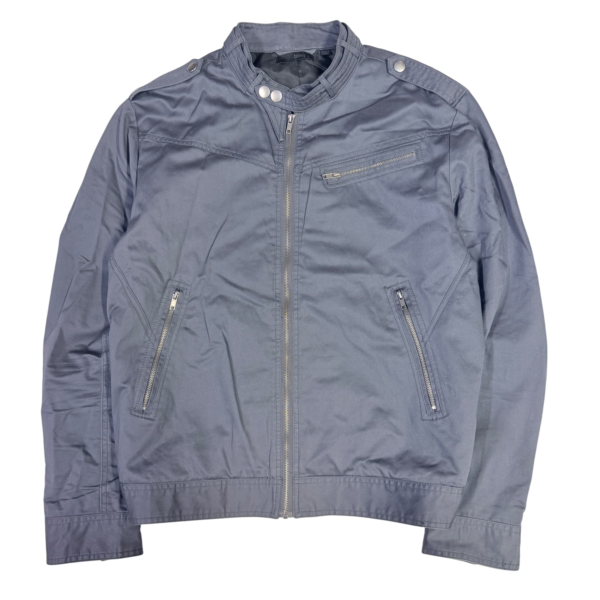 Blaq Men's Moto Style Zip-Up Jacket Charcoal Grey Size XL — photo 1 of 7