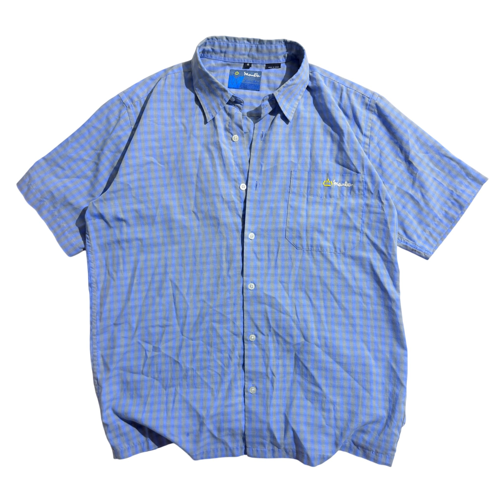 Blue Plaid Short Sleeve Button-Up Shirt — photo 1 of 6
