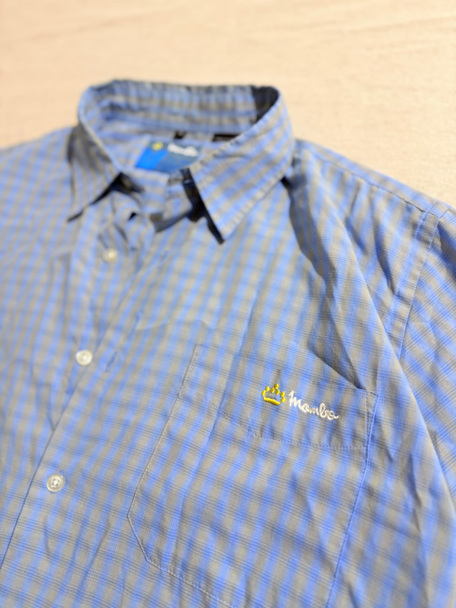 Blue Plaid Short Sleeve Button-Up Shirt — photo 2 of 6