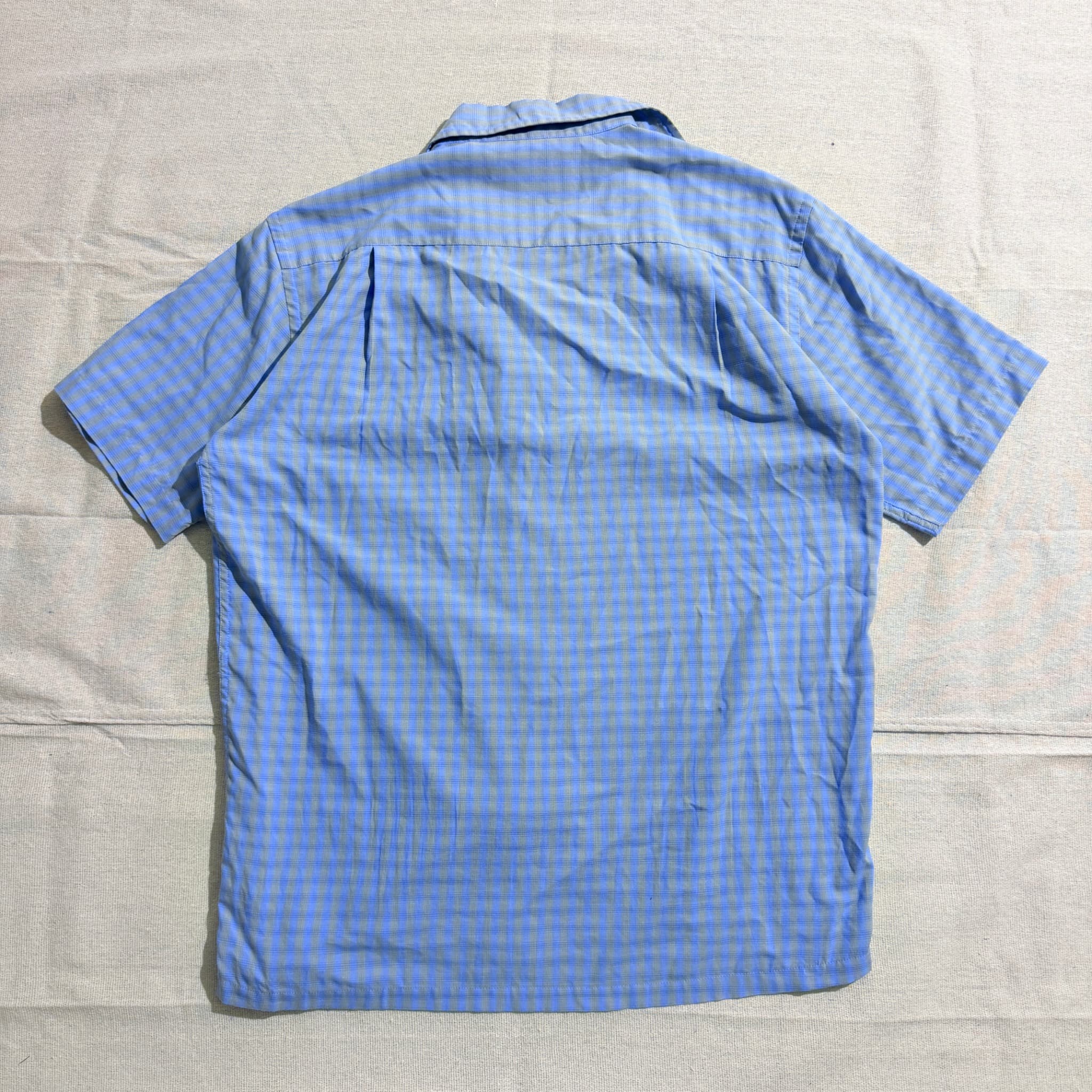 Blue Plaid Short Sleeve Button-Up Shirt — photo 5 of 6