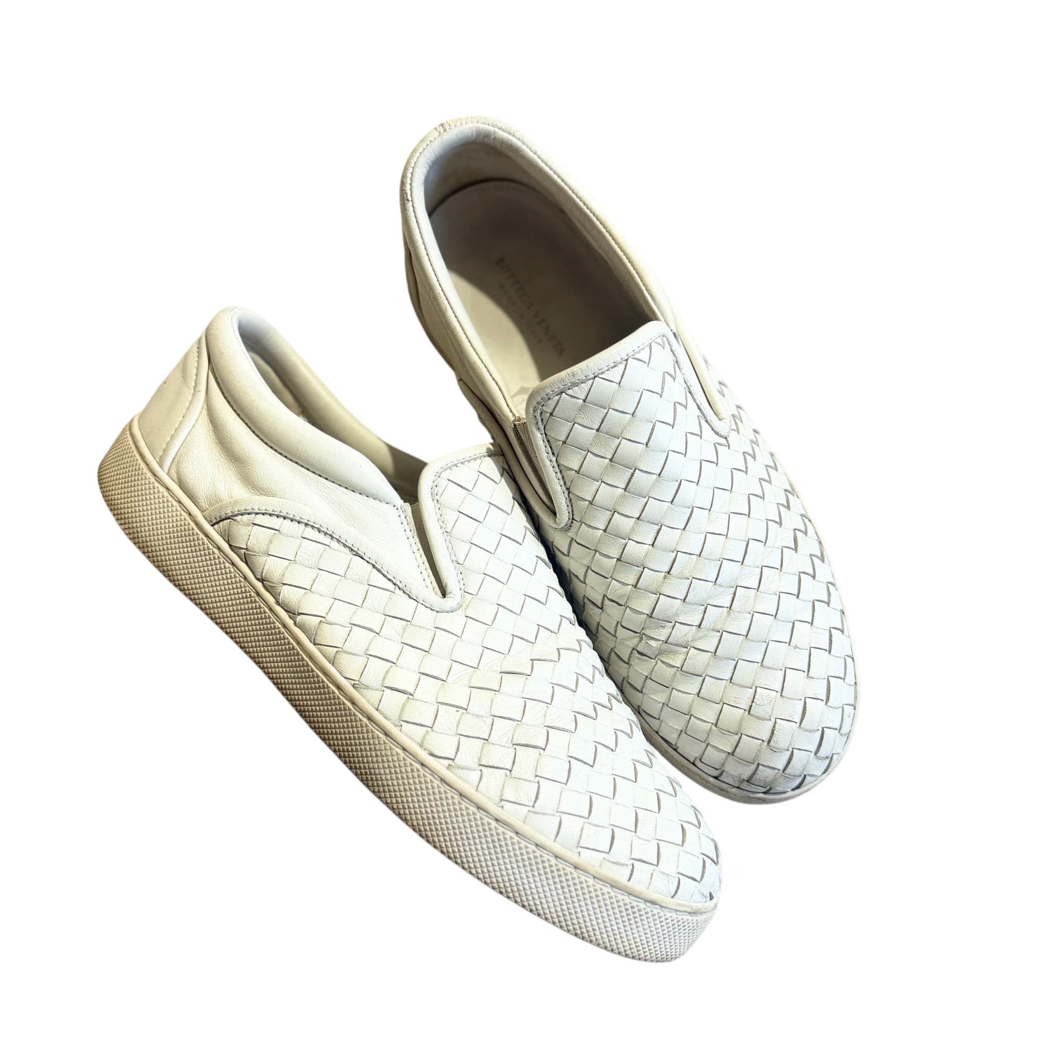 Bottega Veneta Intrecciato Slip-On Sneakers White 42 — photo 1 of 10