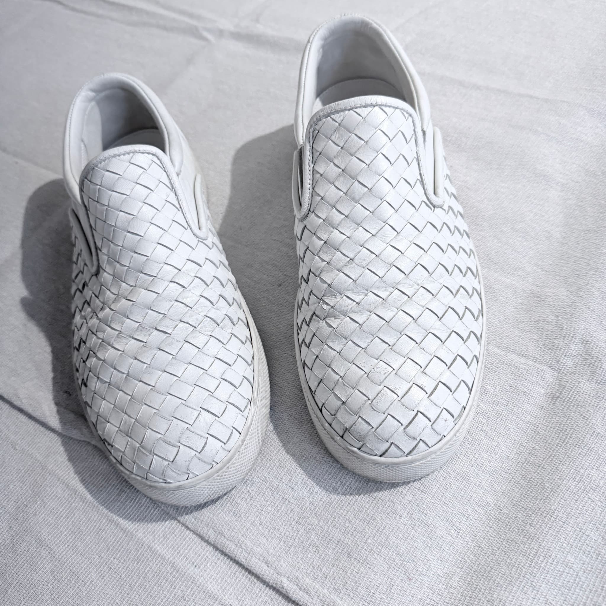 Bottega Veneta Intrecciato Slip-On Sneakers White 42 — photo 2 of 10