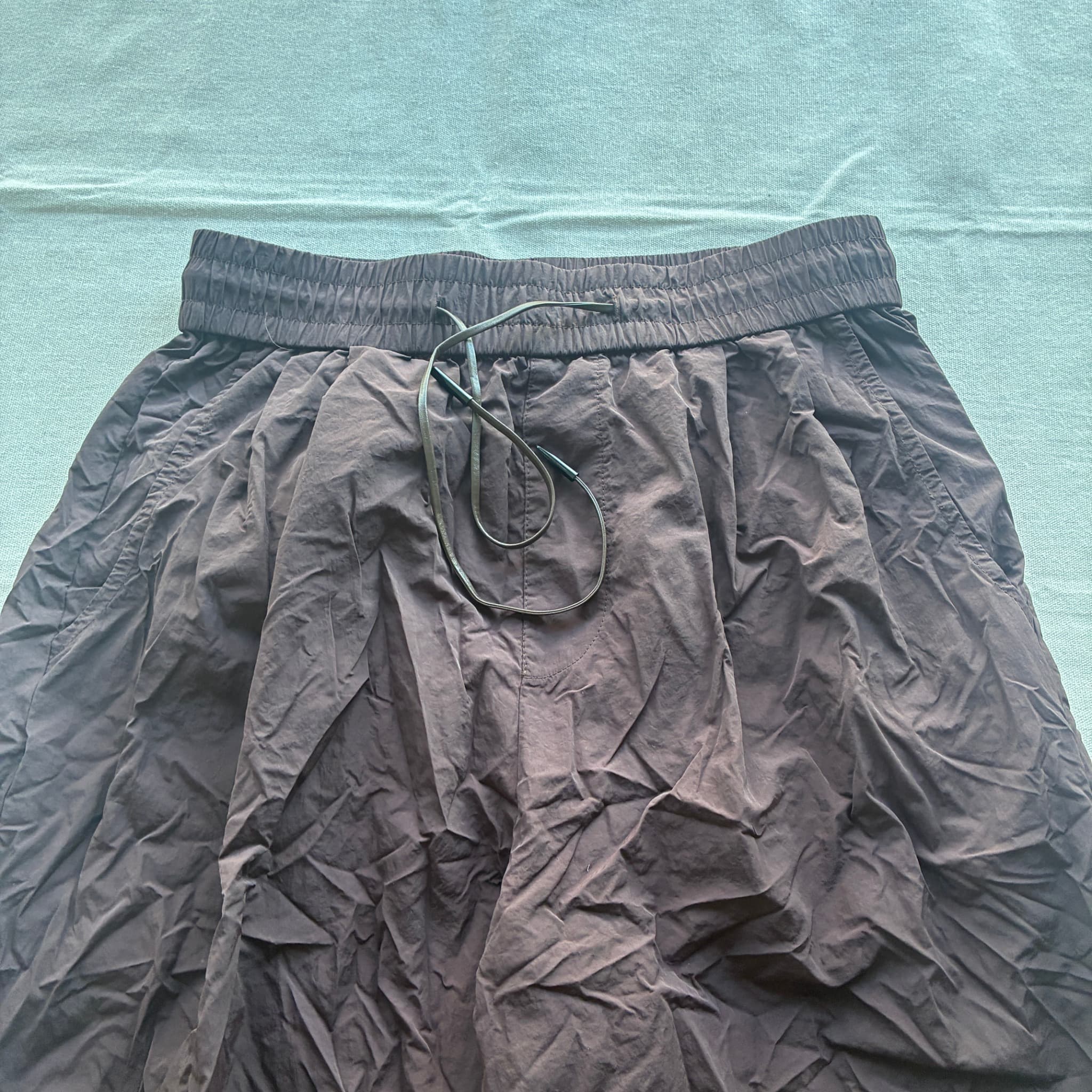 Brown Wide-Leg Nylon Parachute Pants — photo 3 of 6
