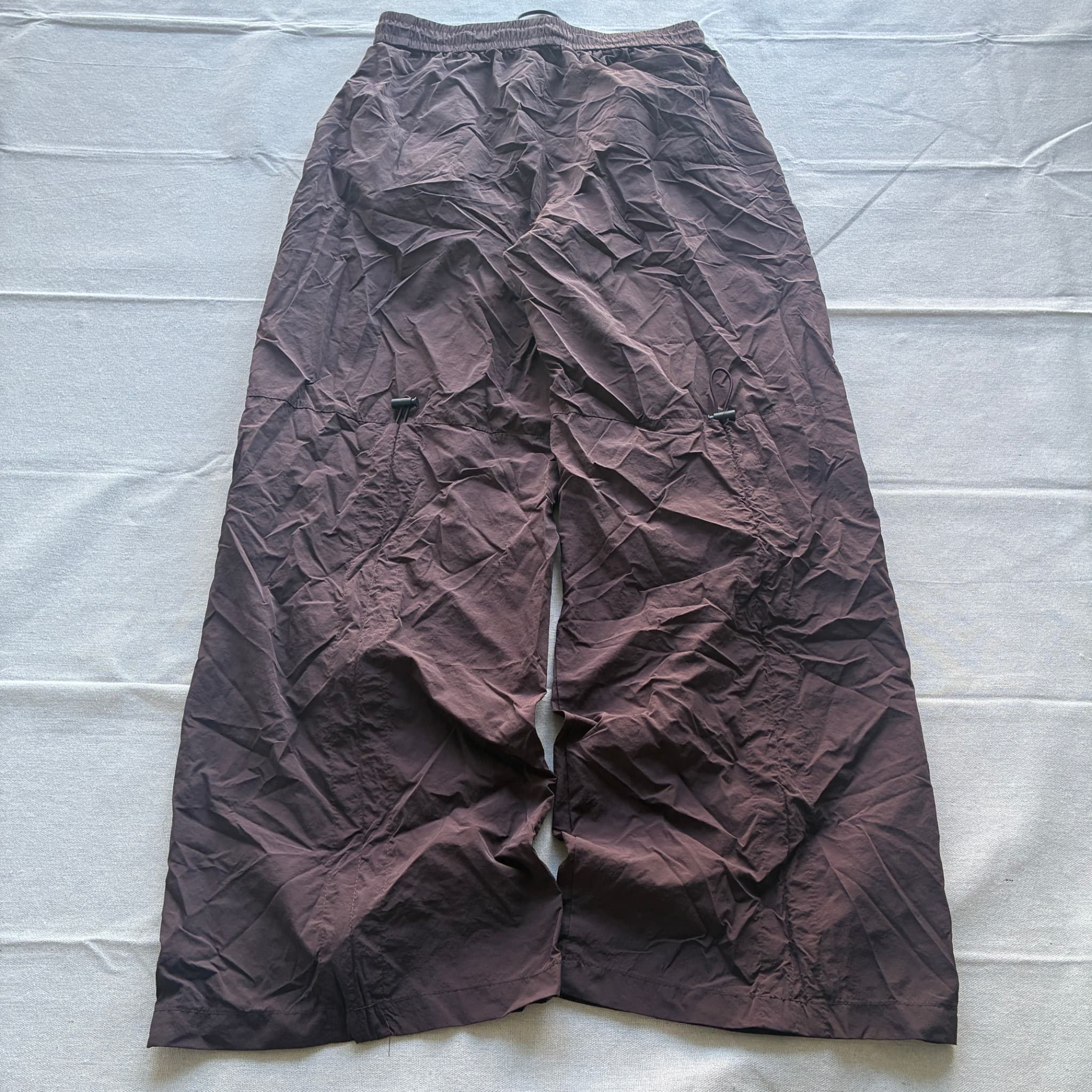 Brown Wide-Leg Nylon Parachute Pants — photo 5 of 6