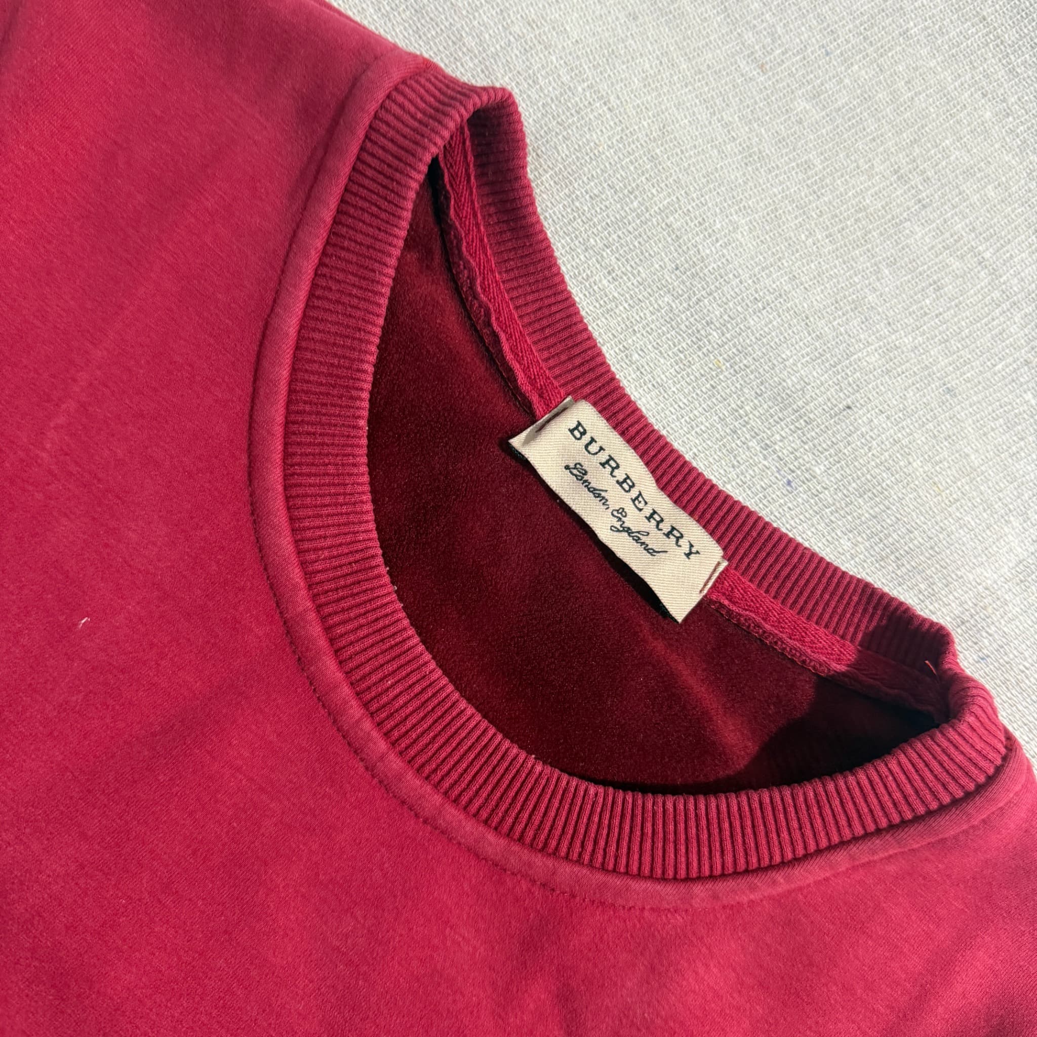 Burberry London England Embroidered Logo Sweatshirt Red — photo 4 of 7