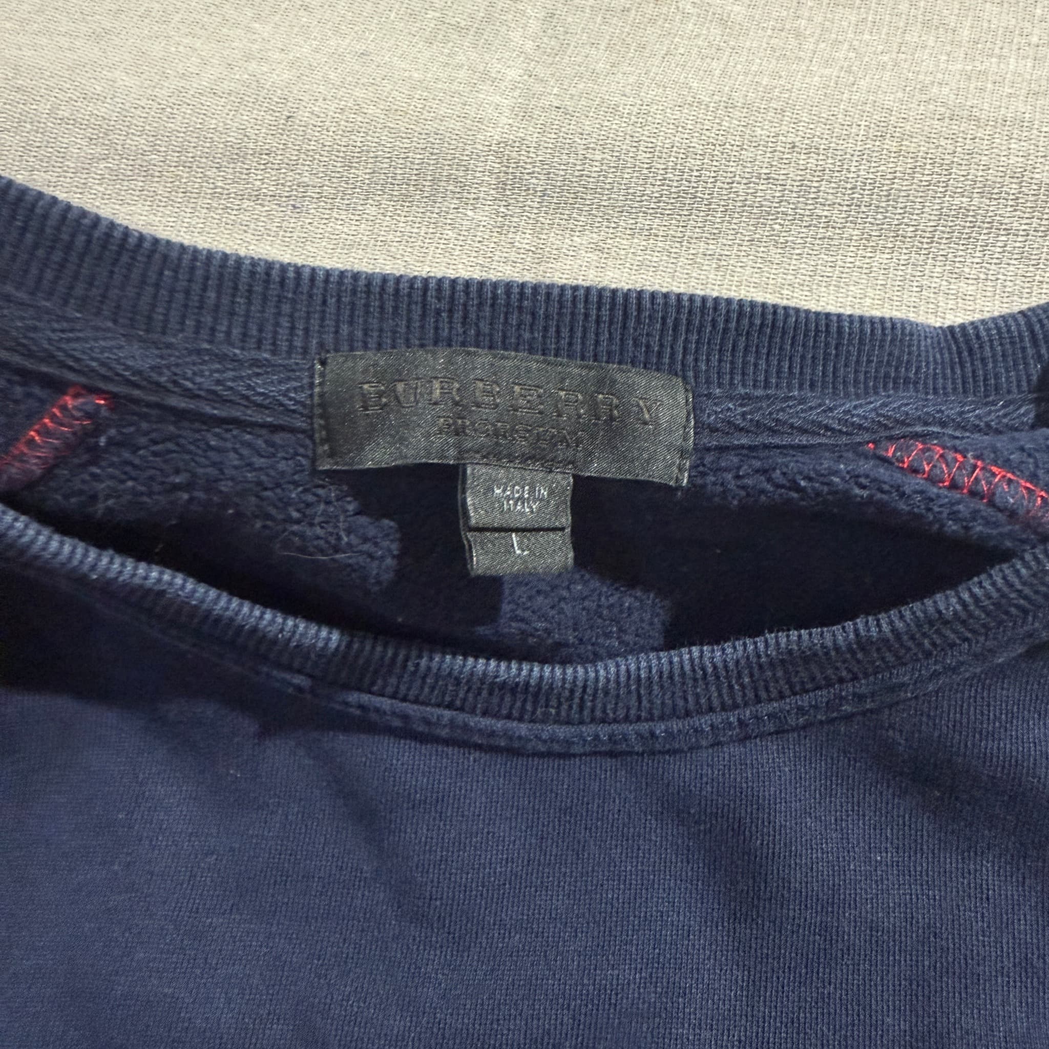Burberry London England Navy Sweatshirt With Red Embroidery Size L — photo 4 of 6