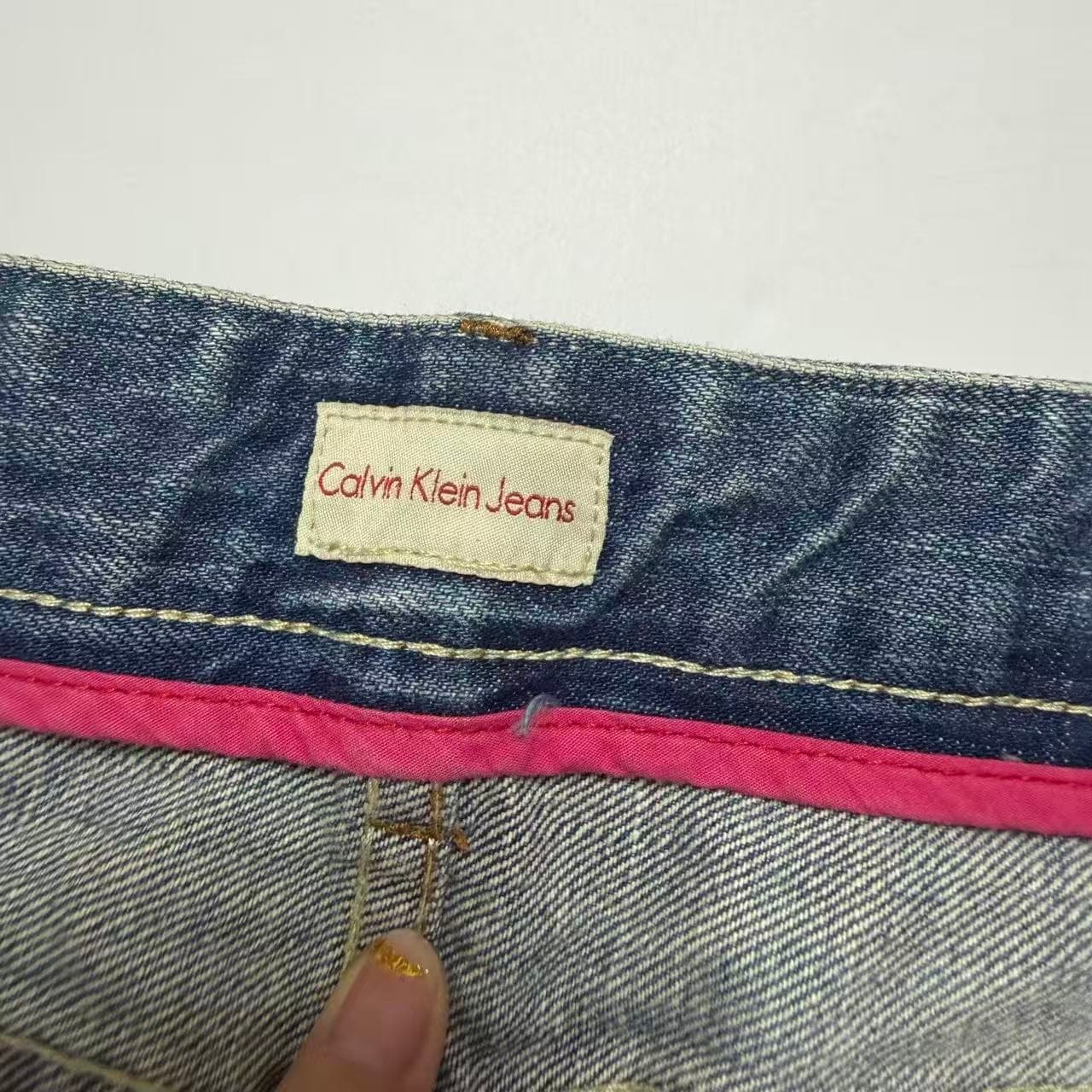 Calvin Klein Jeans Distressed Blue Denim Jeans — photo 2 of 9