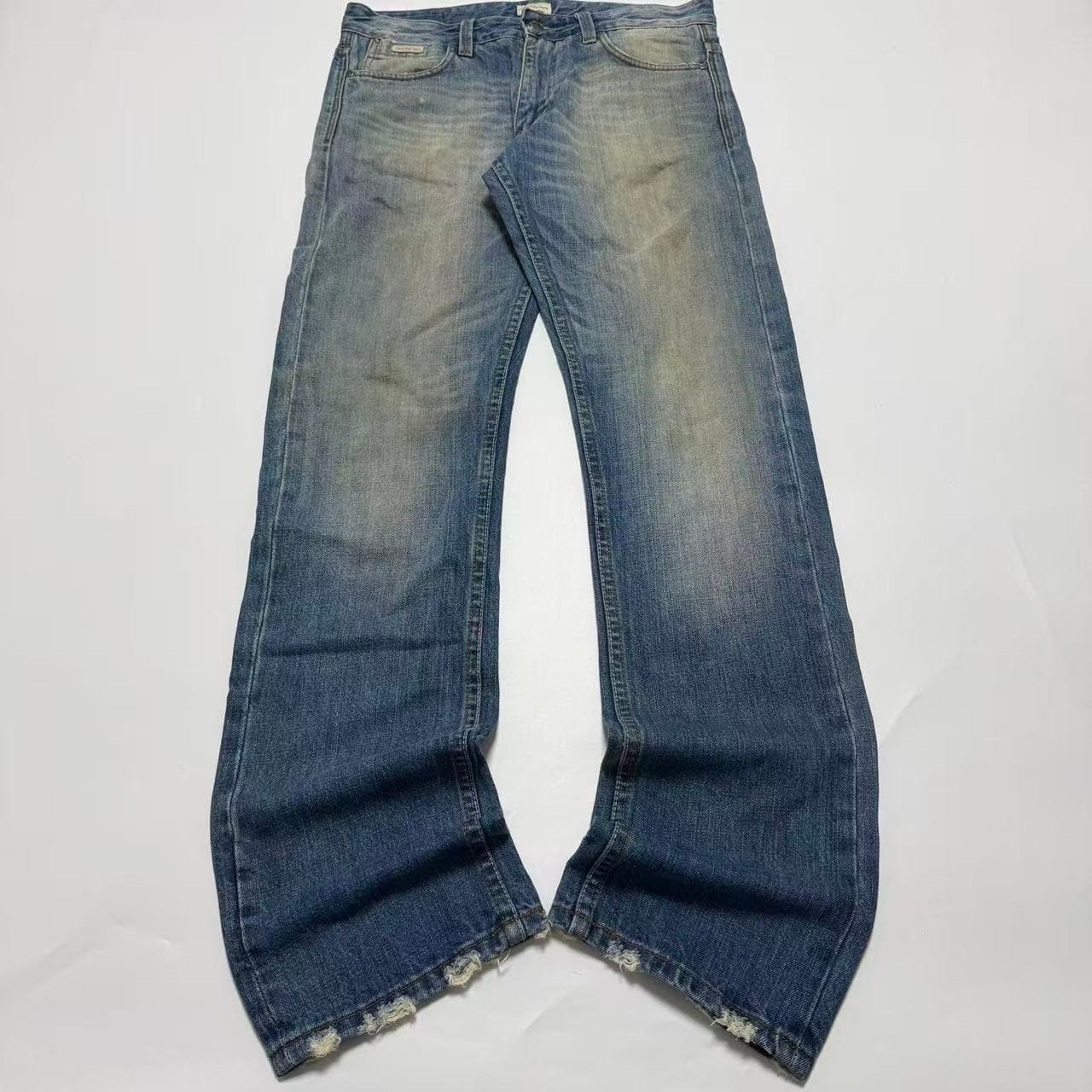 Calvin Klein Jeans Distressed Blue Denim Jeans — photo 1 of 9
