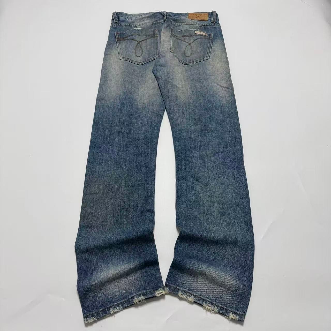 Calvin Klein Jeans Distressed Blue Denim Jeans — photo 4 of 9