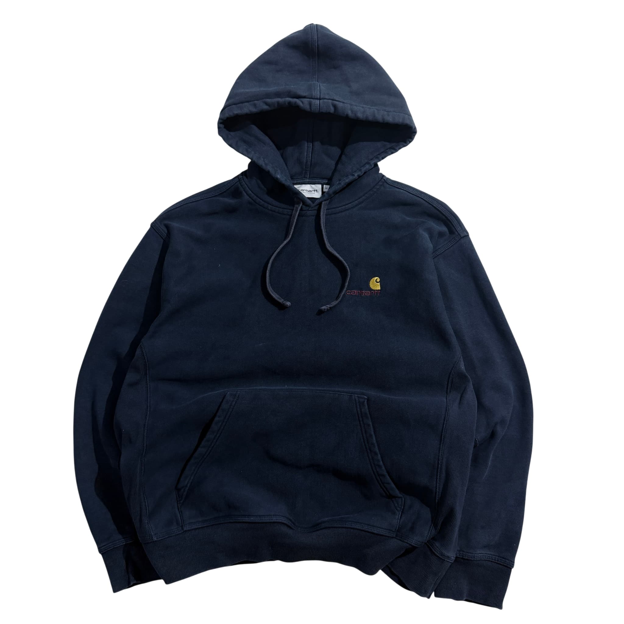Carhartt WIP Hooded American Script Sweatshirt Navy XL — photo 1 of 7