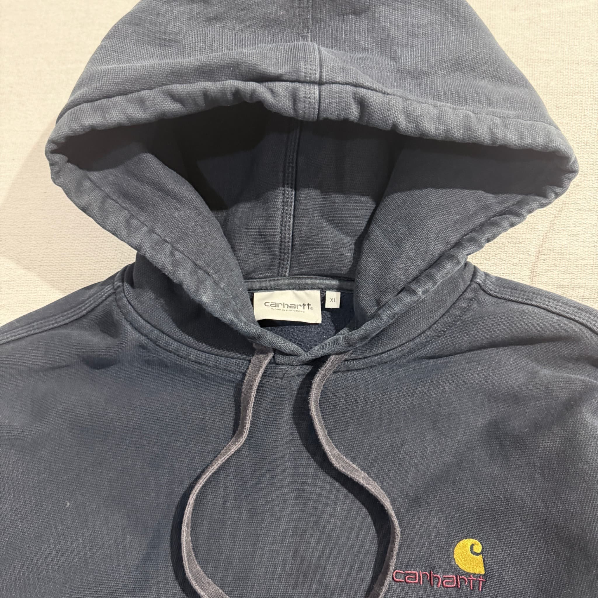 Carhartt WIP Hooded American Script Sweatshirt Navy XL — photo 4 of 7
