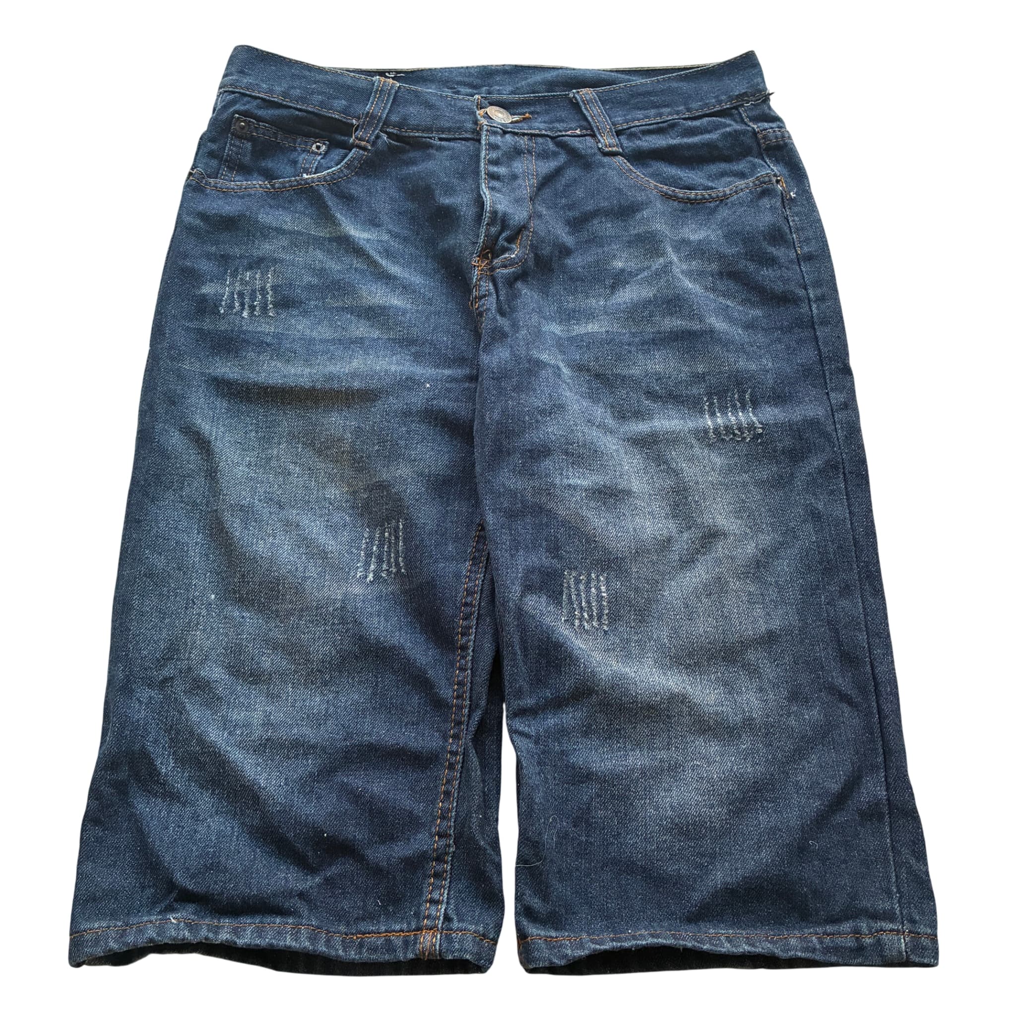 CLOT Distressed Denim Jean Shorts Blue Baggy Vintage 2000s L — photo 1 of 8