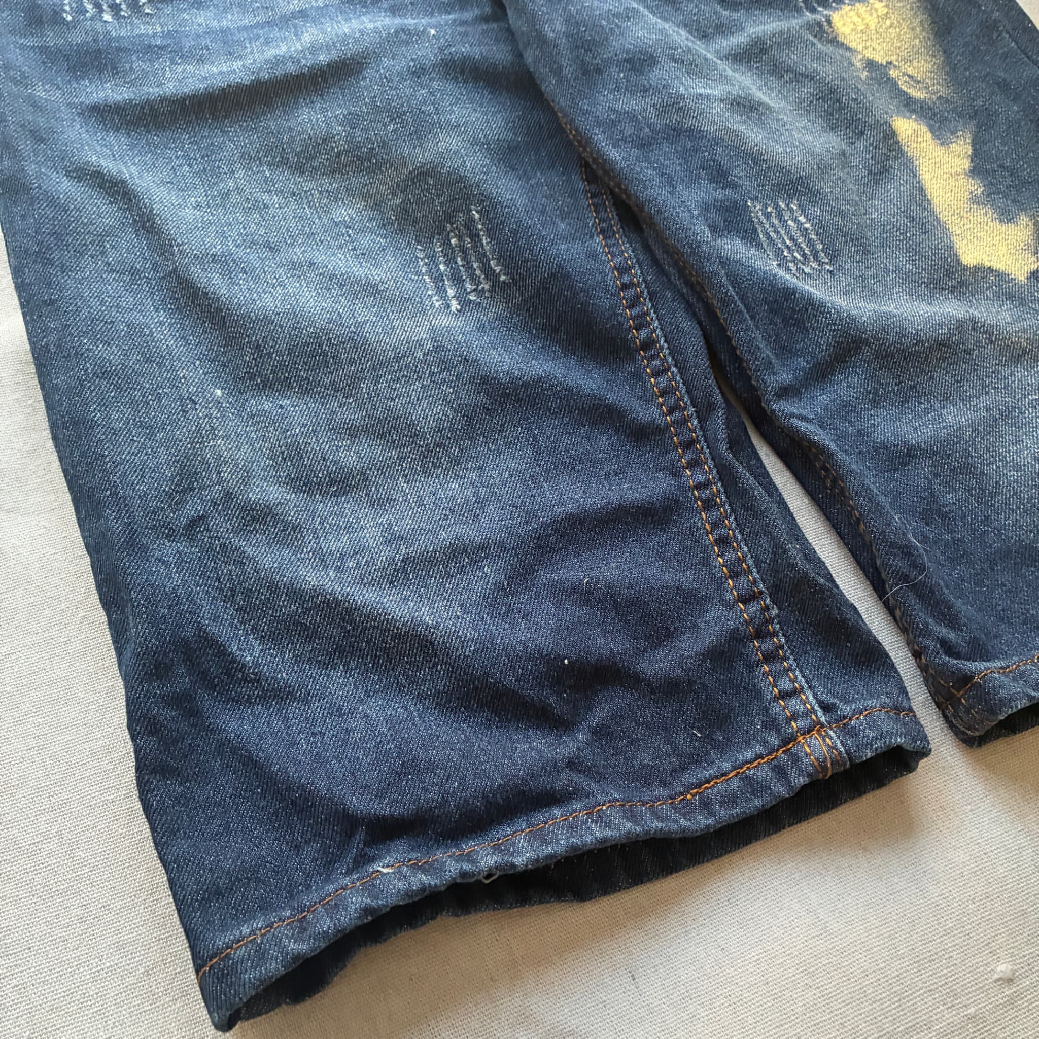 CLOT Distressed Denim Jean Shorts Blue Baggy Vintage 2000s L — photo 2 of 8