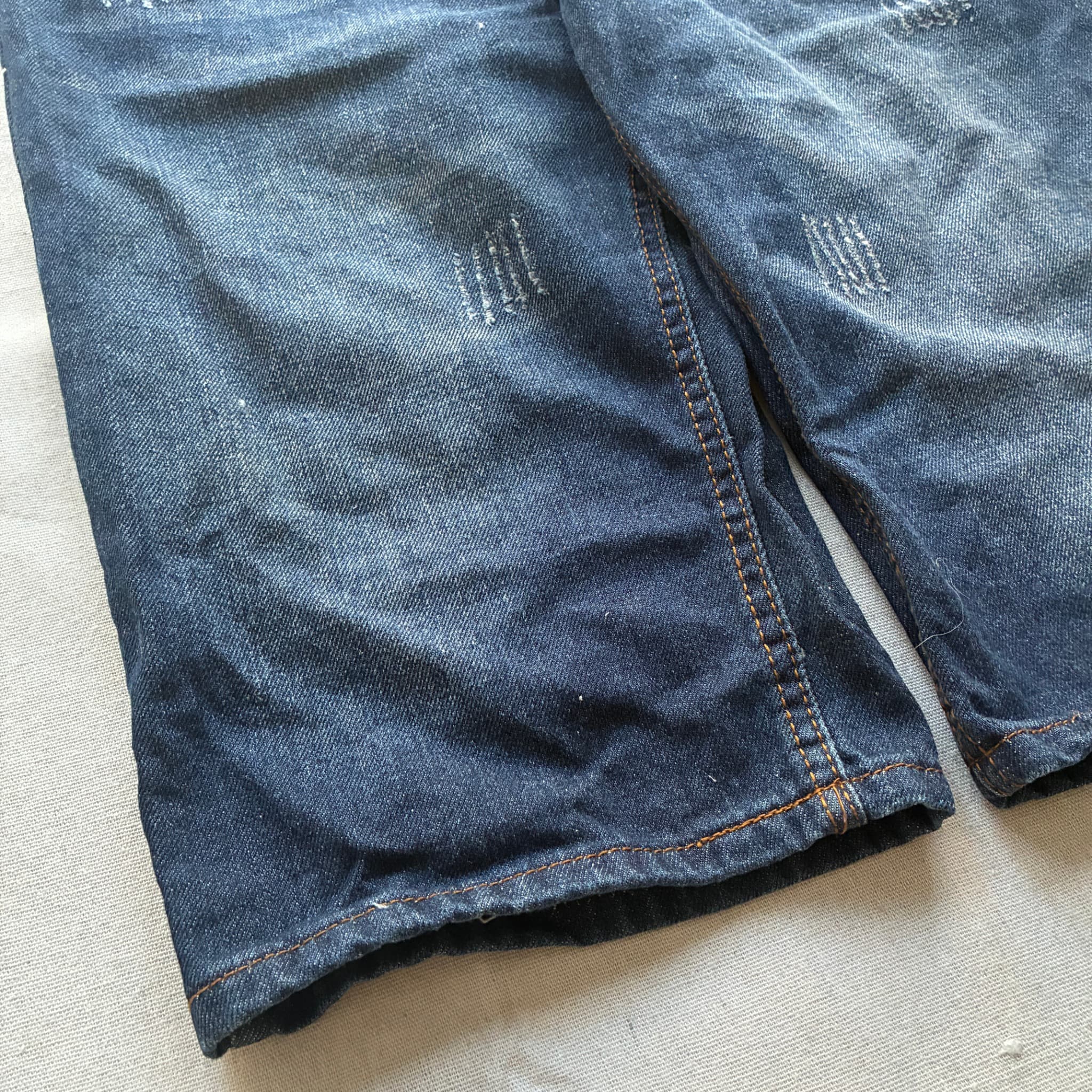 CLOT Distressed Denim Jean Shorts Blue Baggy Vintage 2000s L — photo 3 of 8