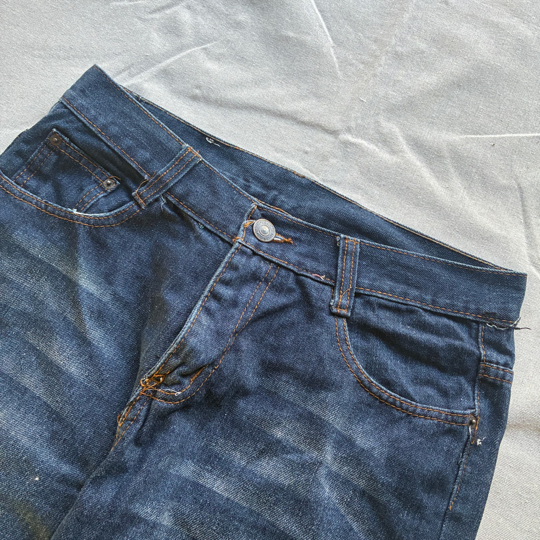 CLOT Distressed Denim Jean Shorts Blue Baggy Vintage 2000s L — photo 4 of 8