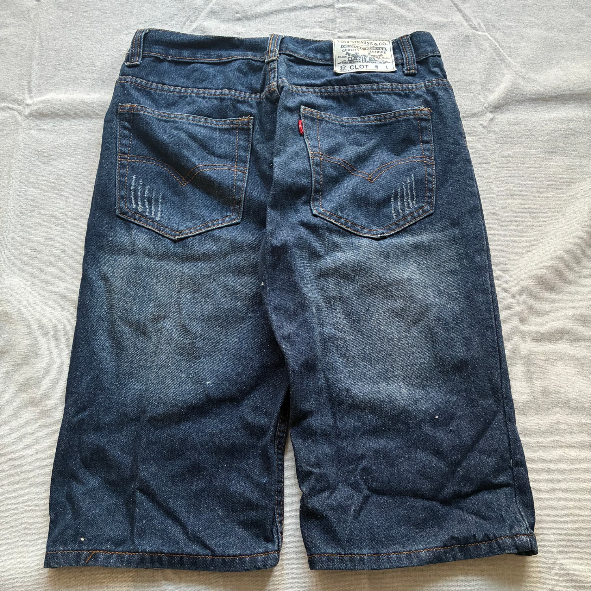 CLOT Distressed Denim Jean Shorts Blue Baggy Vintage 2000s L — photo 5 of 8