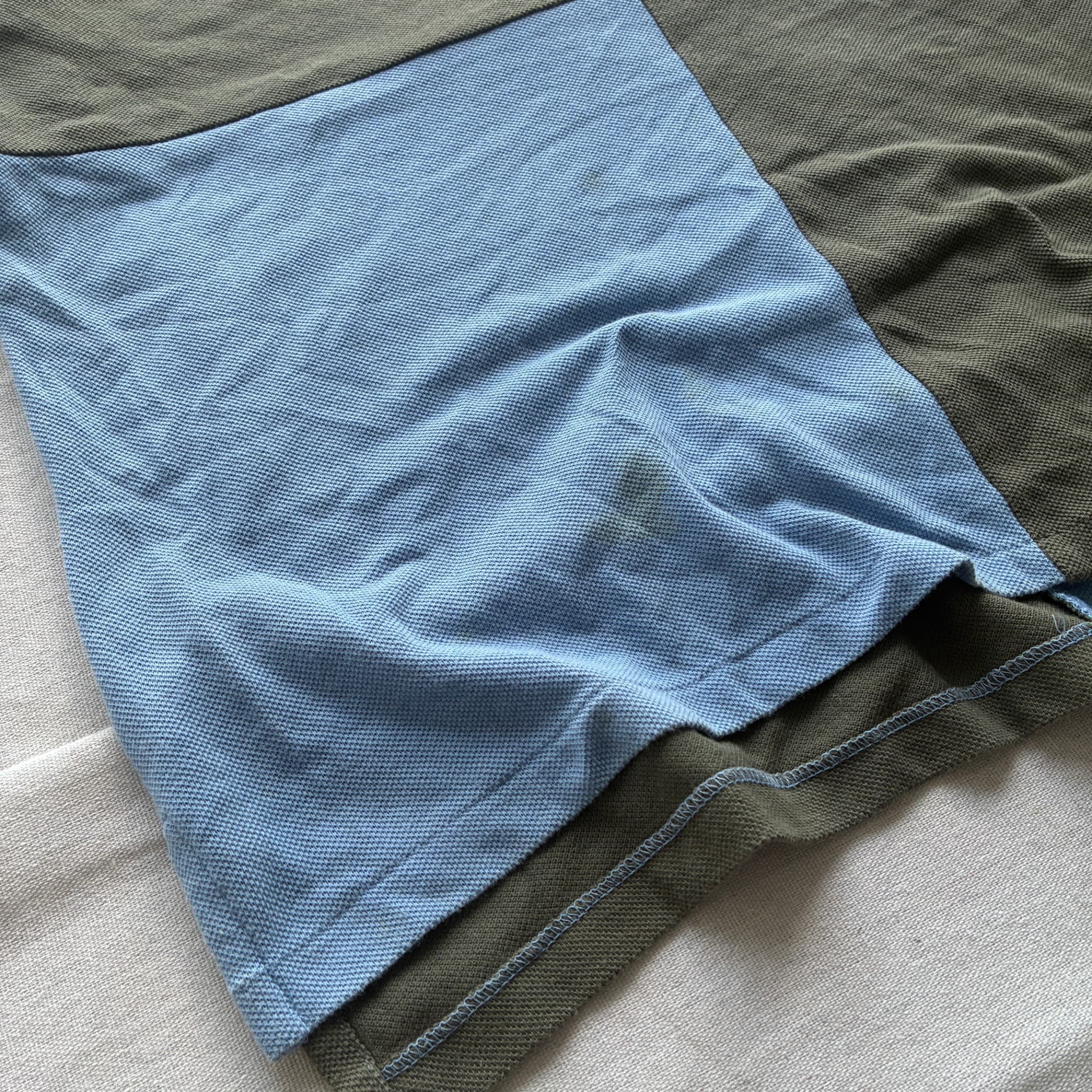 Colorblock Pique Polo Shirt Blue Green Size M — photo 2 of 6