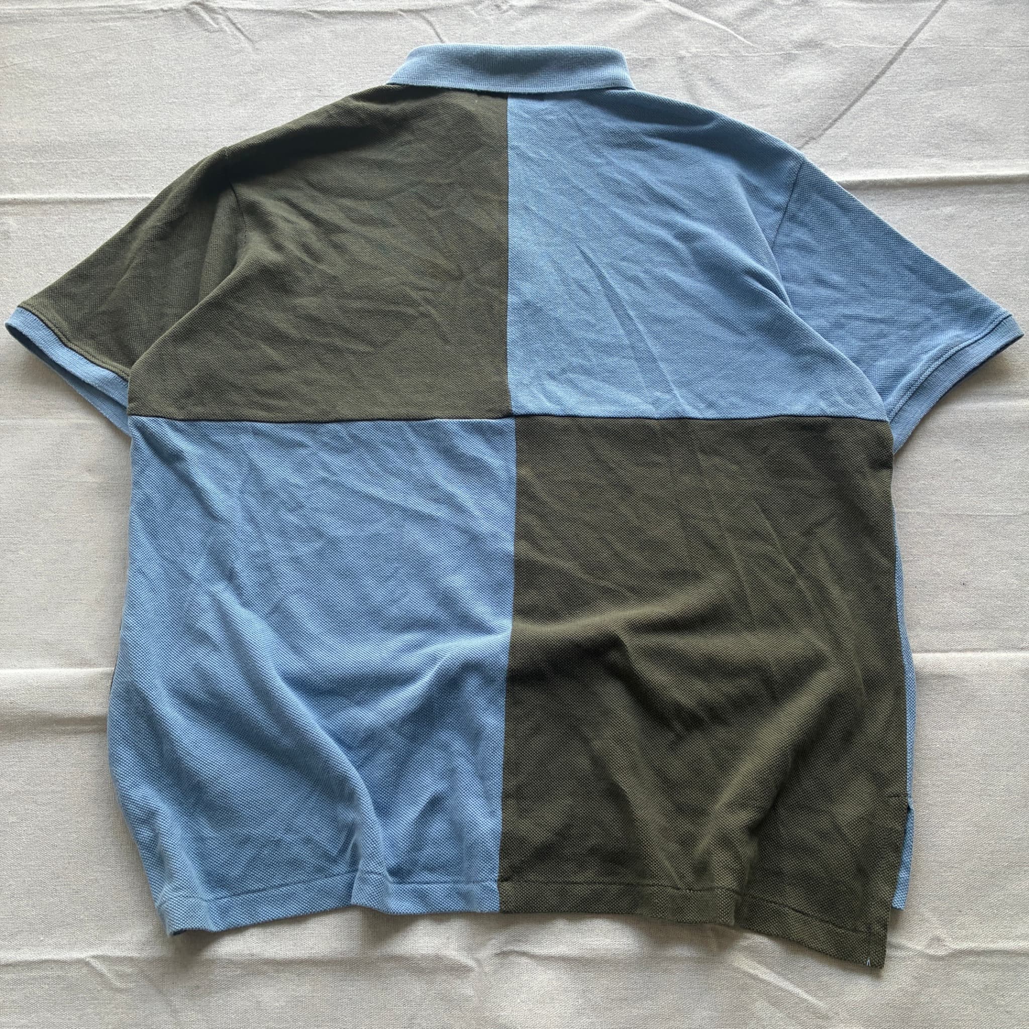 Colorblock Pique Polo Shirt Blue Green Size M — photo 5 of 6