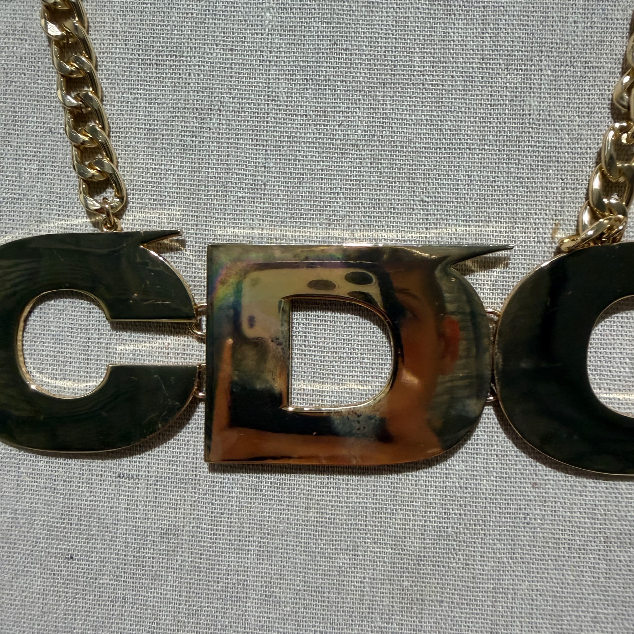 Comme Des Garçons CDG Gold Tone Logo Necklace — photo 3 of 8