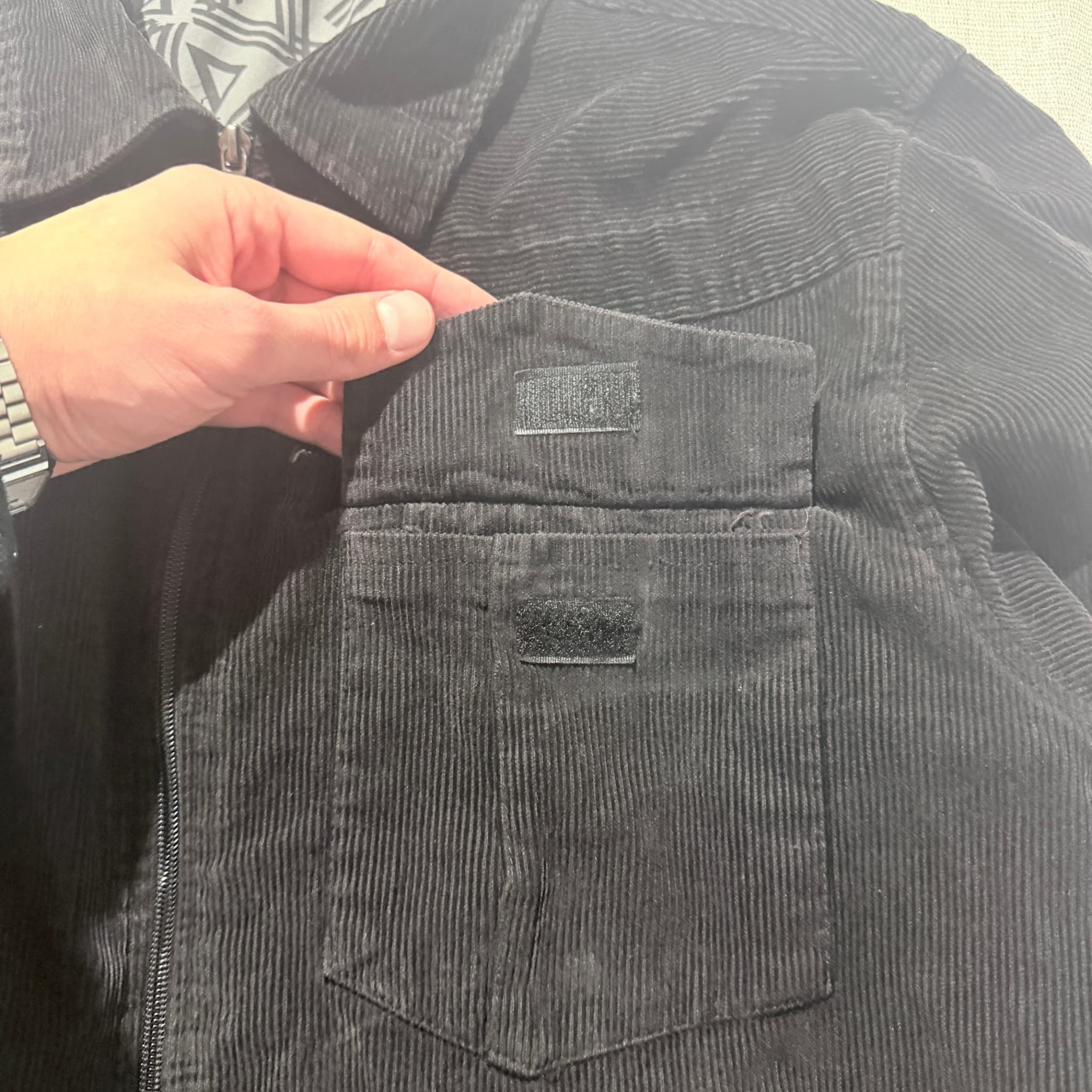 Corduroy Zip-Up Jacket Black Baggy Vintage 2000s Release — photo 5 of 8