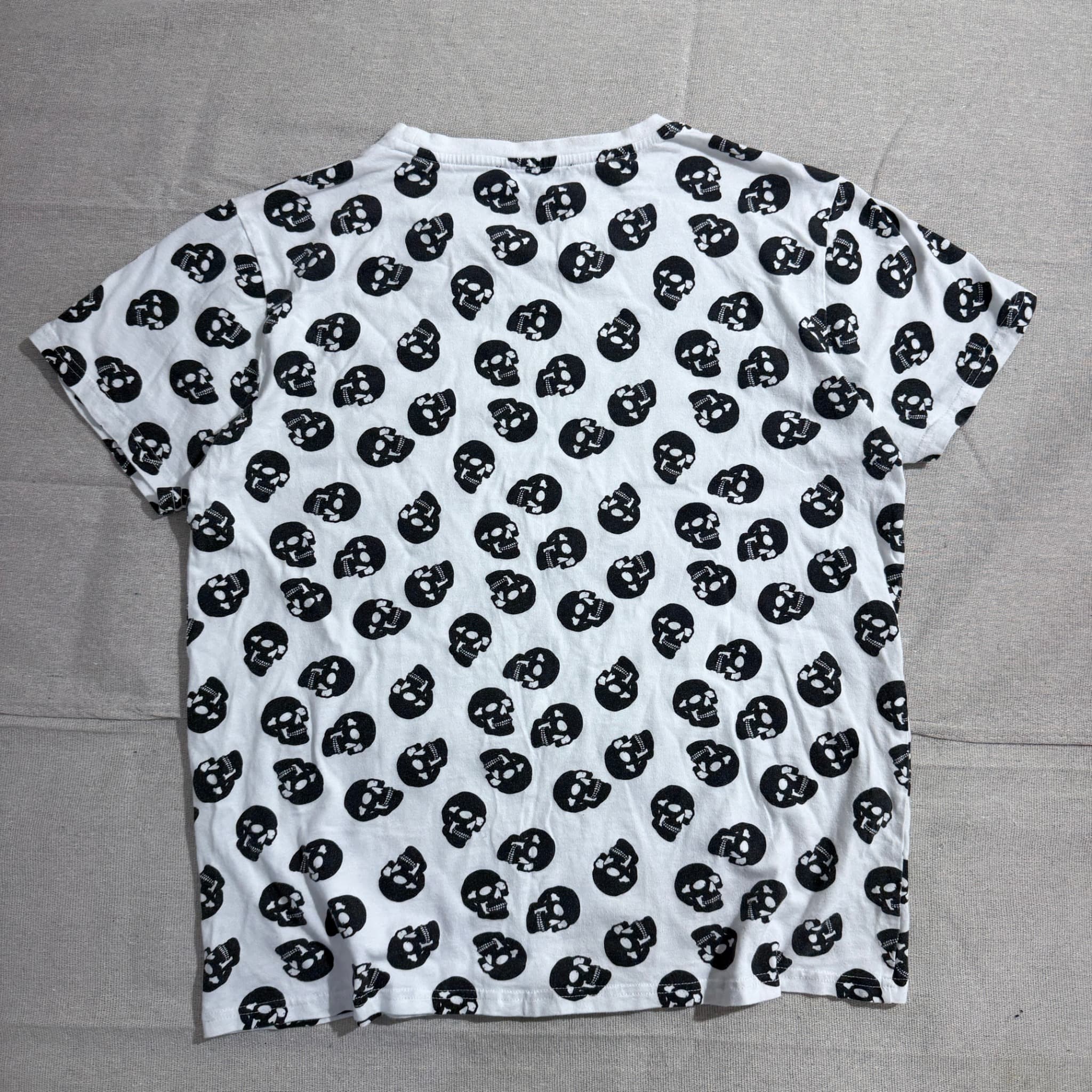 Dangerfield Skull Print T-Shirt White Black — photo 4 of 5
