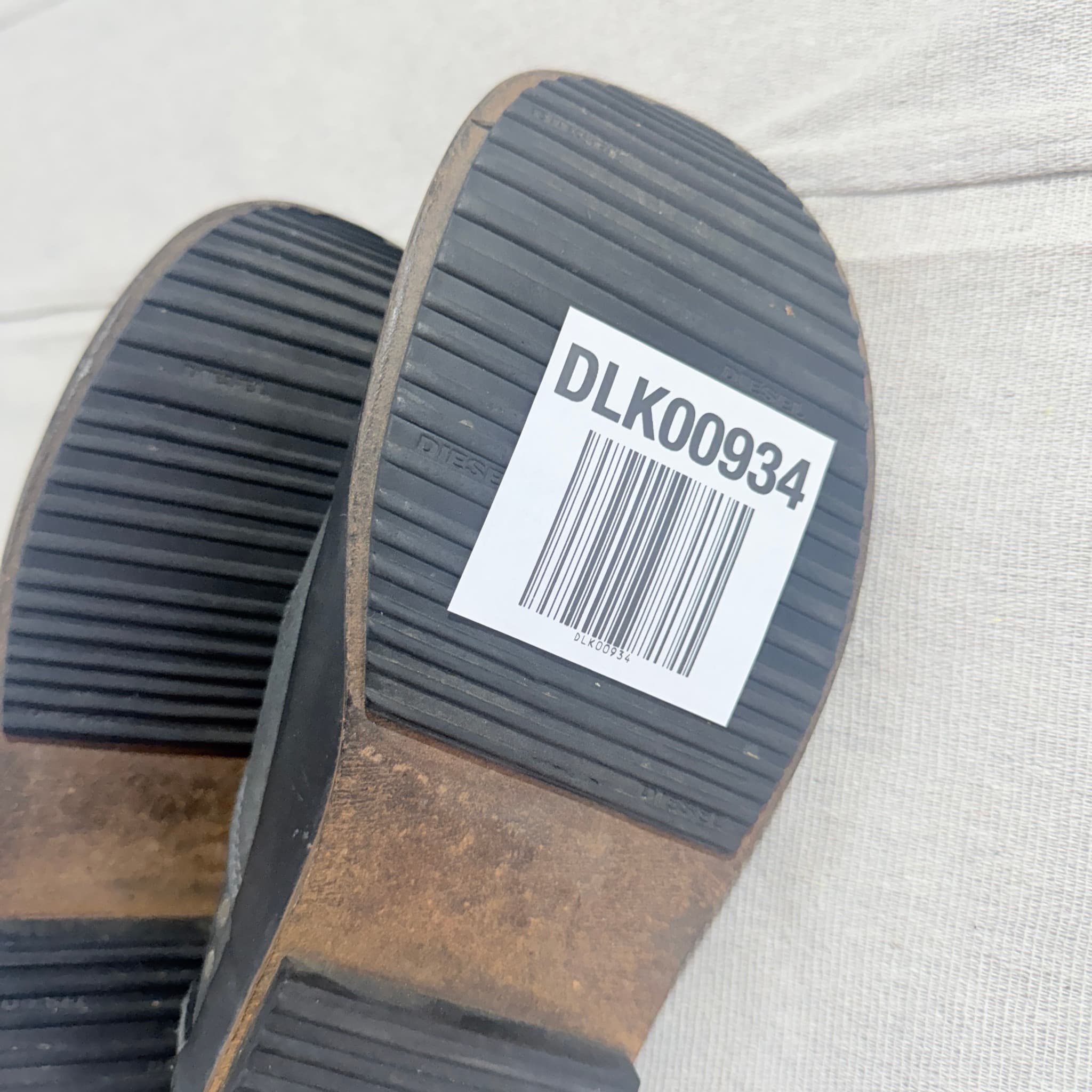 Diesel Black Leather Slip-On Shoes With Rubber Toe Cap Size 10 — photo 9 of 9