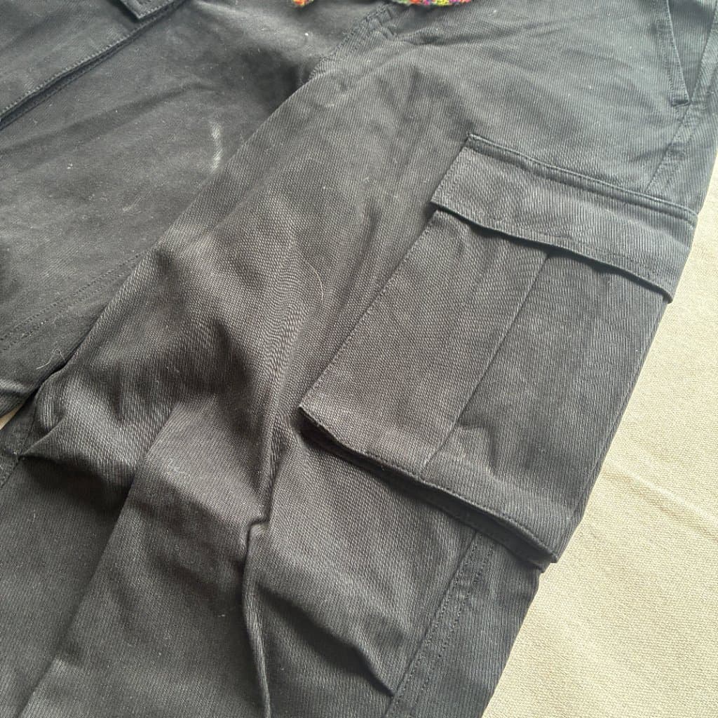 Donottag Black Cargo Pants With Multi-Coloured Drawstring — photo 2 of 10