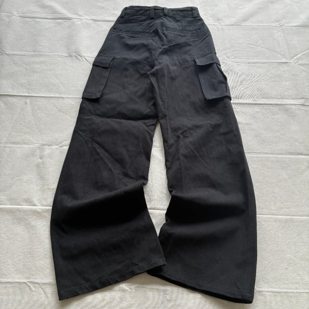 Donottag Black Cargo Pants With Multi-Coloured Drawstring — photo 4 of 10