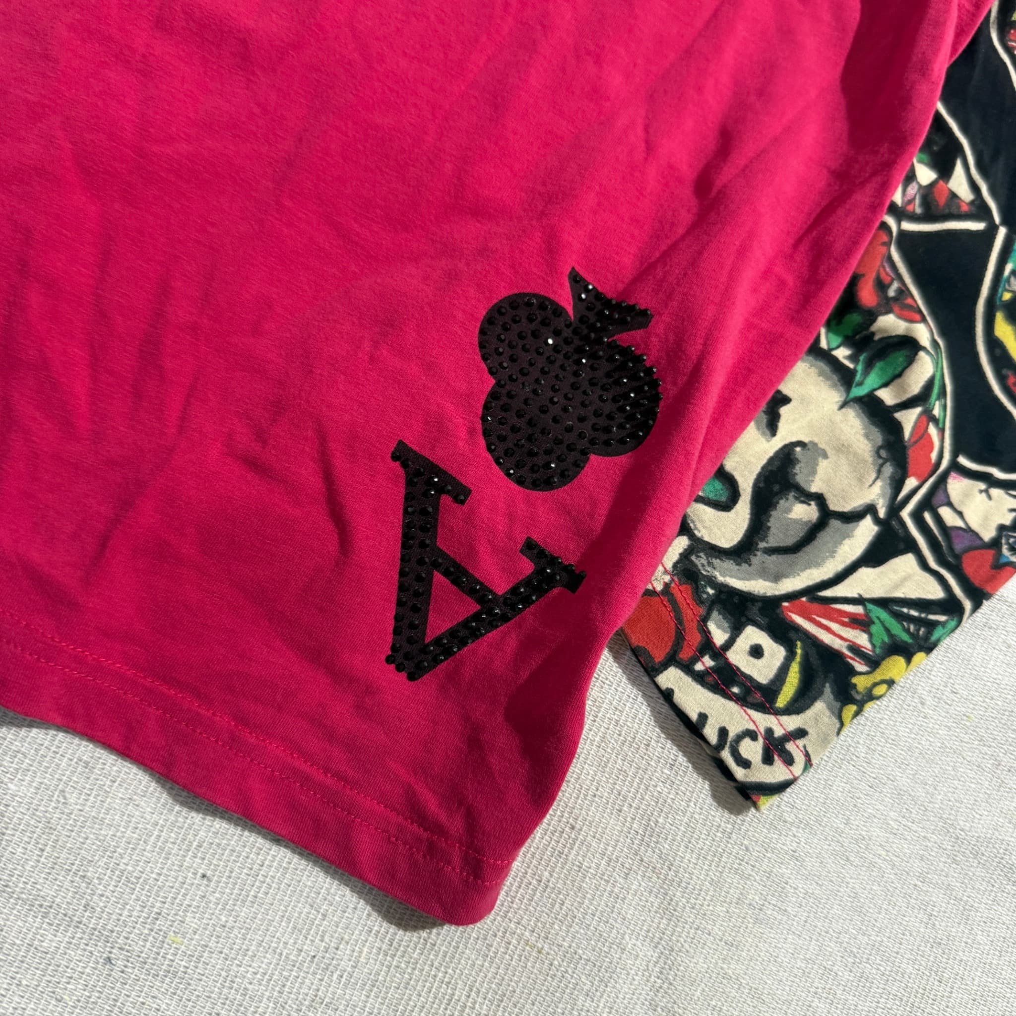 Ed Hardy Long Sleeve Graphic T-Shirt Red Skull Ace Of Clubs Print XL — photo 2 of 6