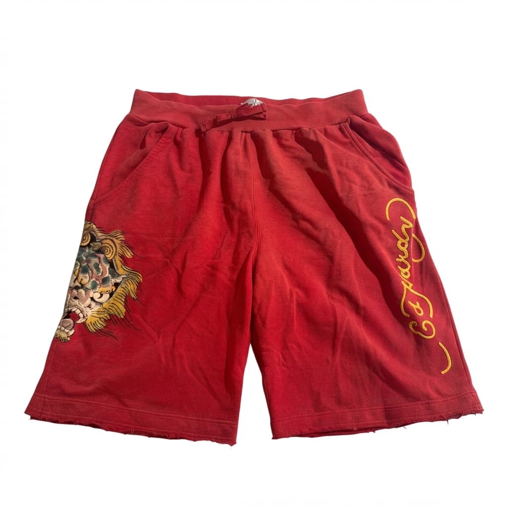 Ed Hardy Red Graphic Sweat Shorts Size L — photo 1 of 7
