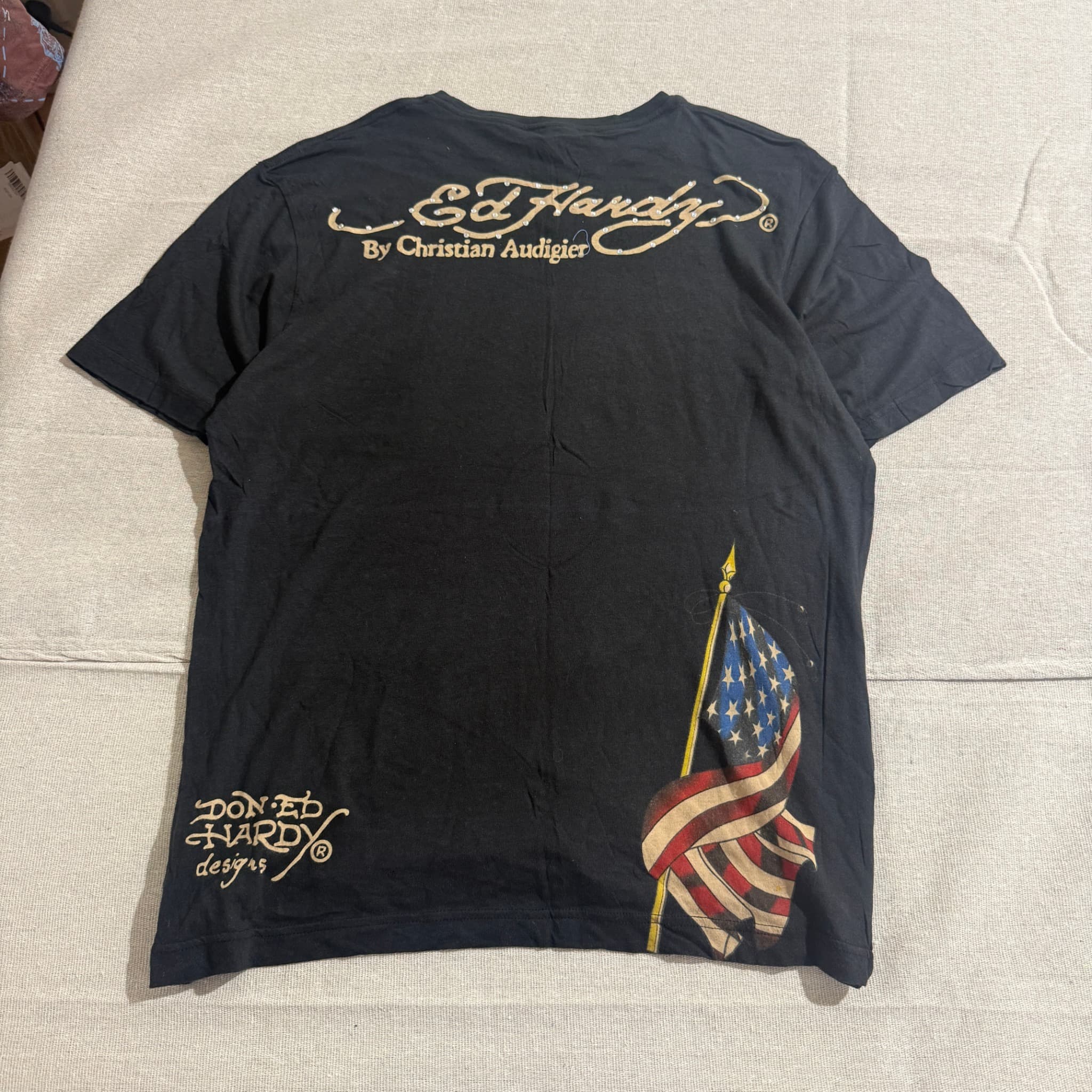 Ed Hardy USA Skull Rhinestone T-Shirt Black XL — photo 6 of 7