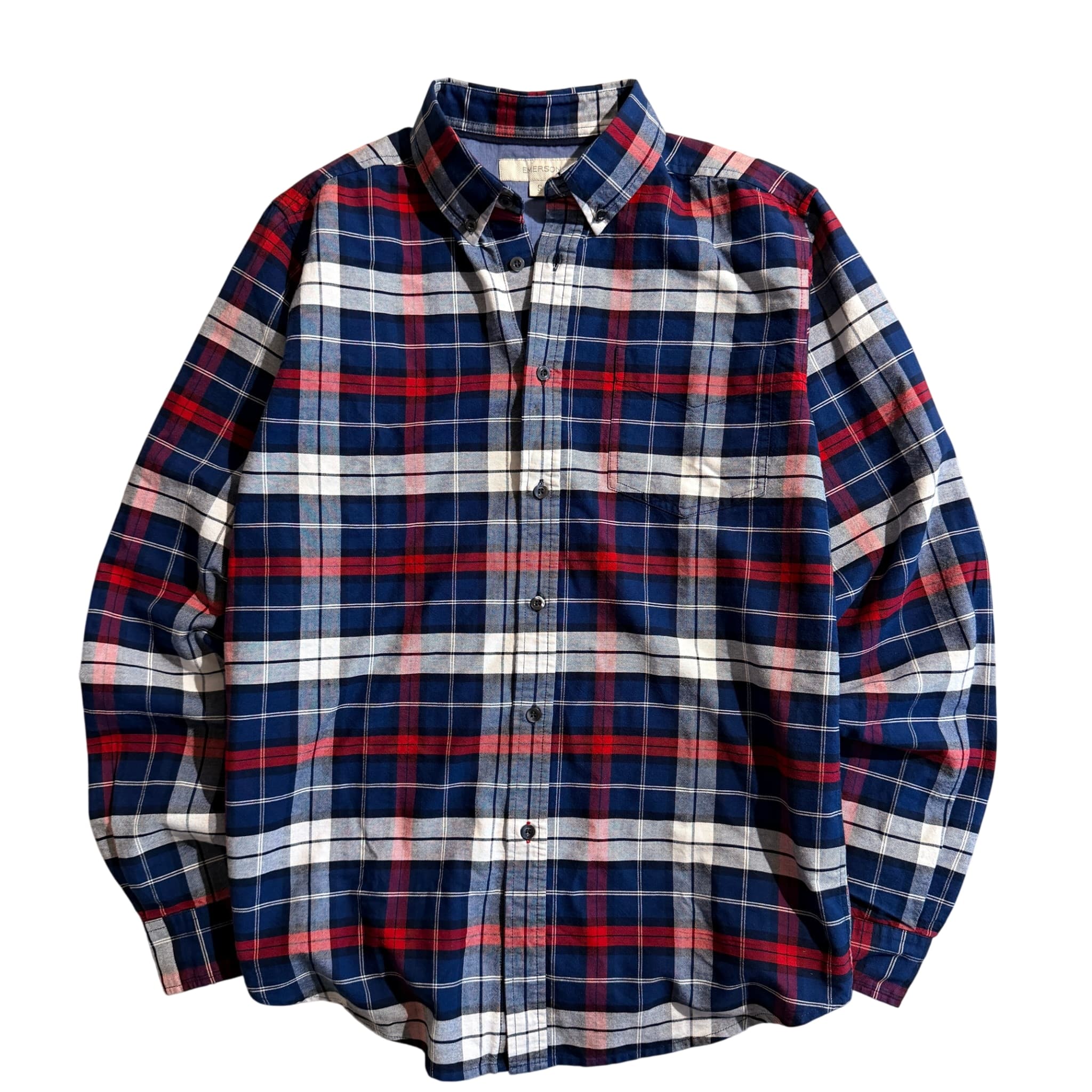 Emerson Men's Navy Red Plaid Button-Down Shirt — photo 1 of 8