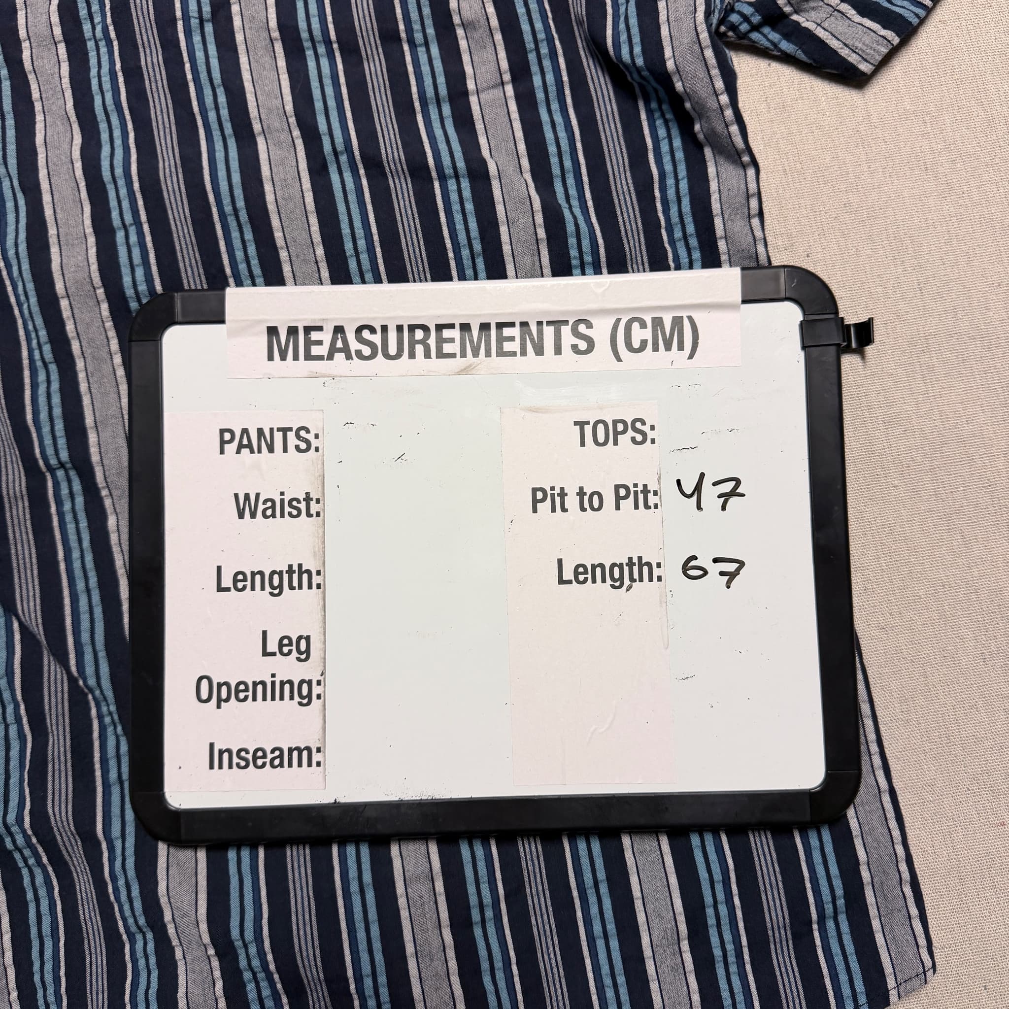 Esprit Men's Short Sleeve Striped Button-Down Shirt Blue Size S — photo 6 of 7