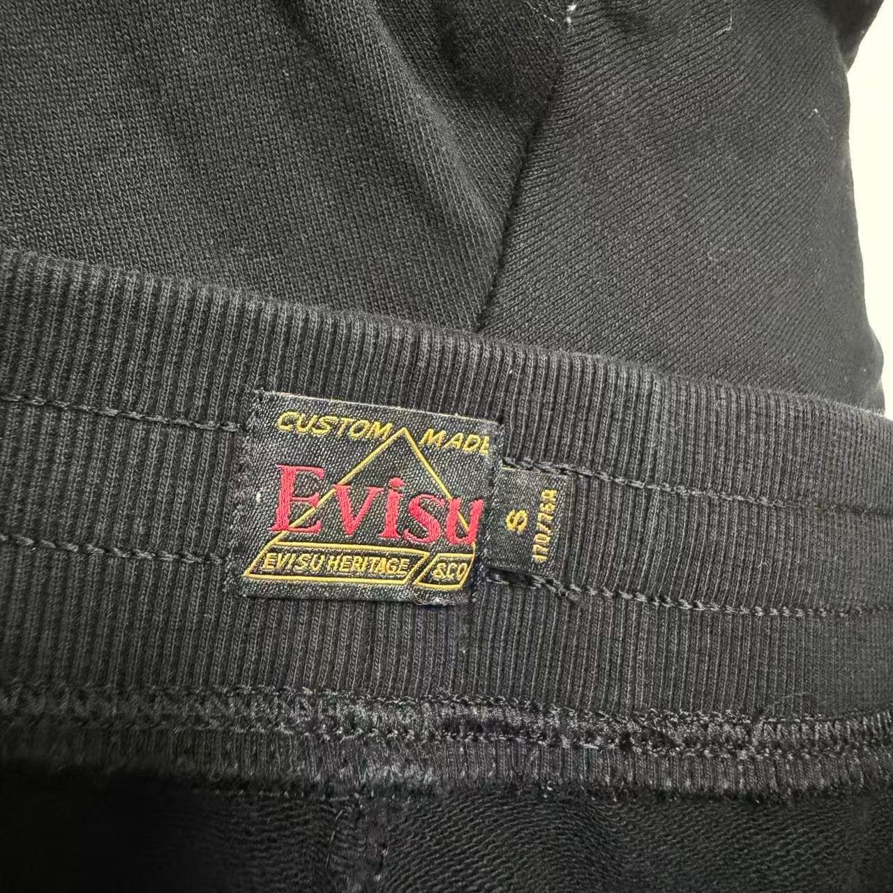 Evisu Black Cotton Jogger Sweatpants — photo 4 of 12