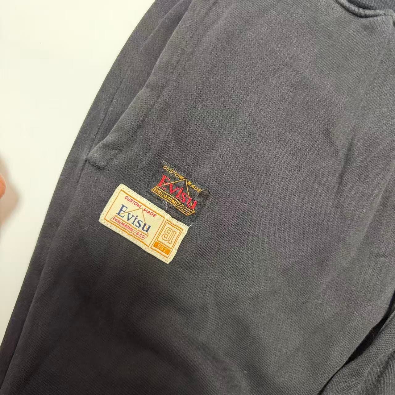 Evisu Black Cotton Sweatpants With Logo Patch Size L — photo 5 of 10