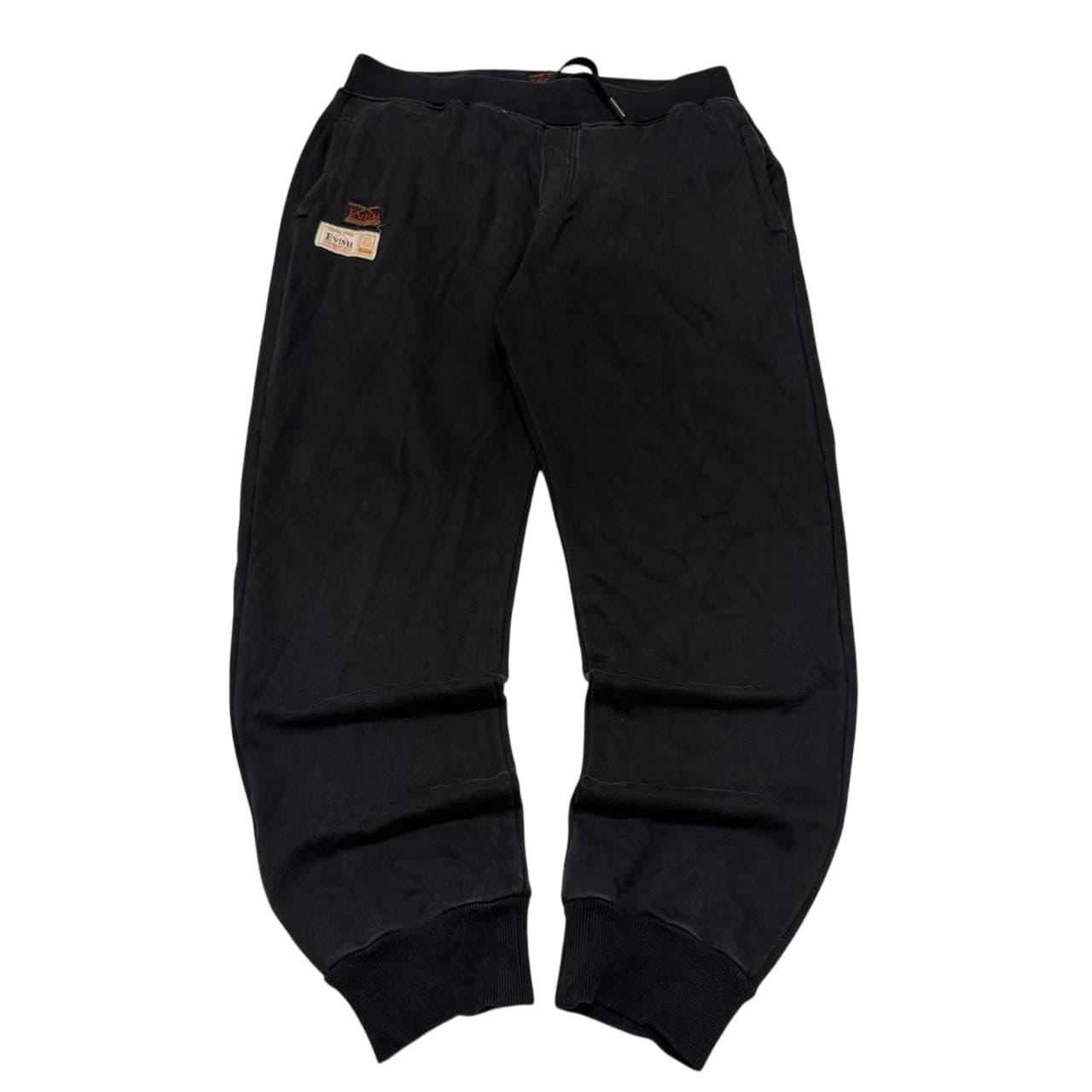 Evisu Black Cotton Sweatpants With Logo Patch Size L — photo 3 of 10