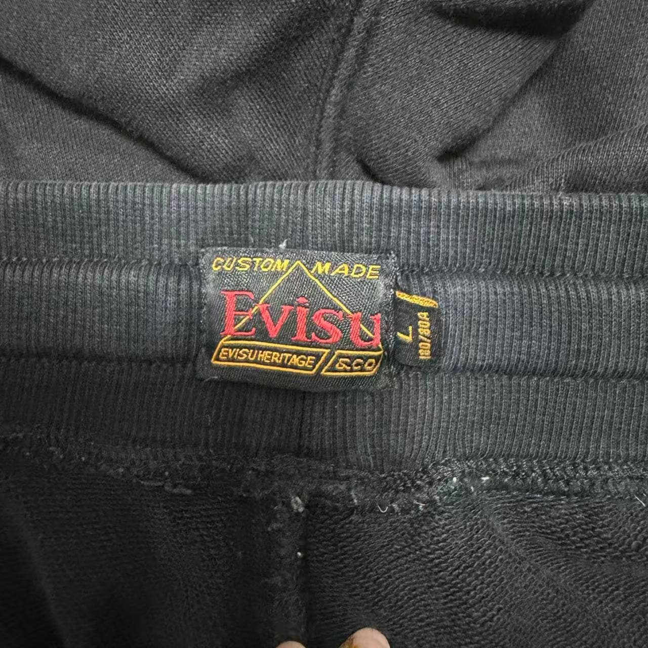 Evisu Black Cotton Sweatpants With Logo Patch Size L — photo 8 of 10
