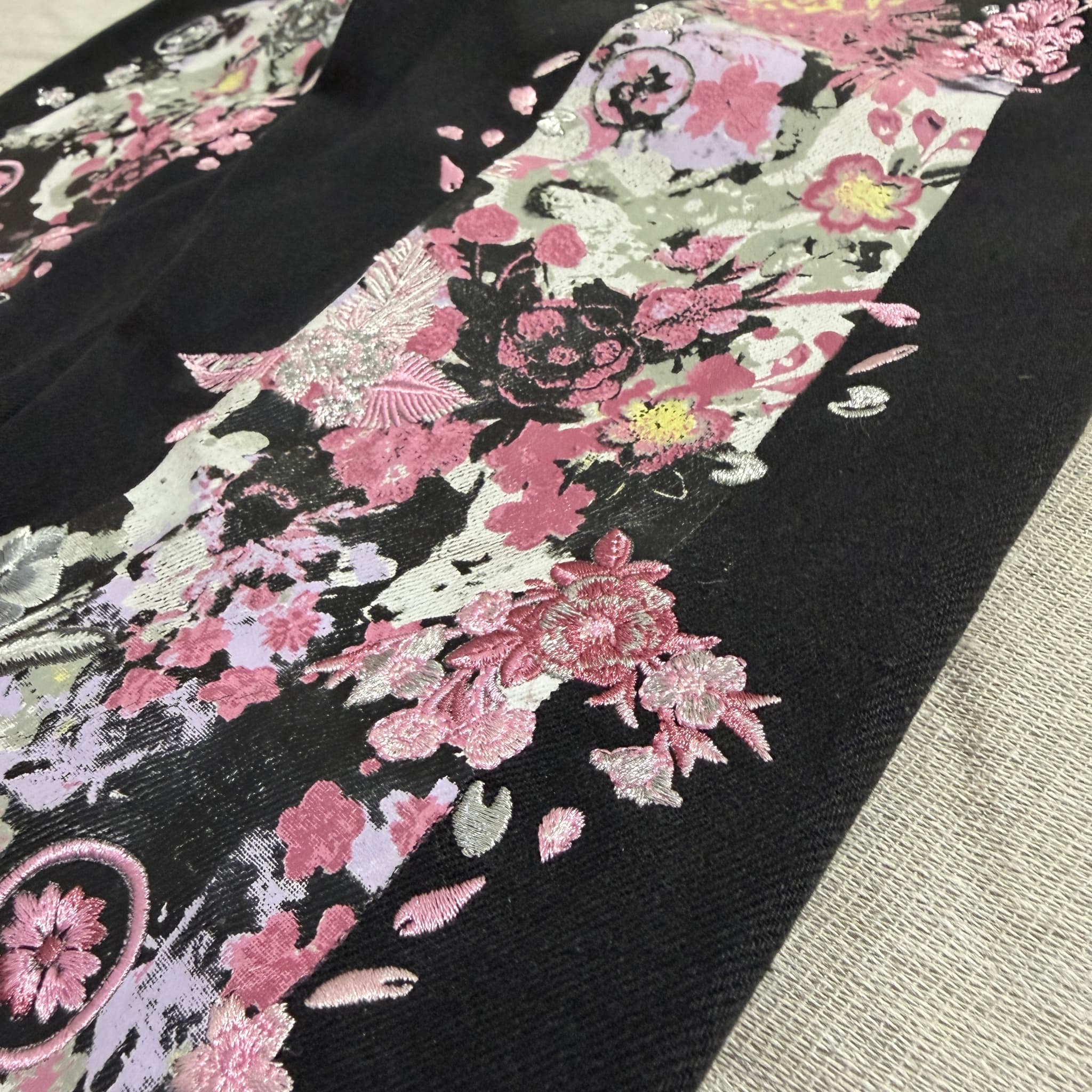 Evisu Black Denim Jeans With Floral Seagull Print Size 30 — photo 6 of 10