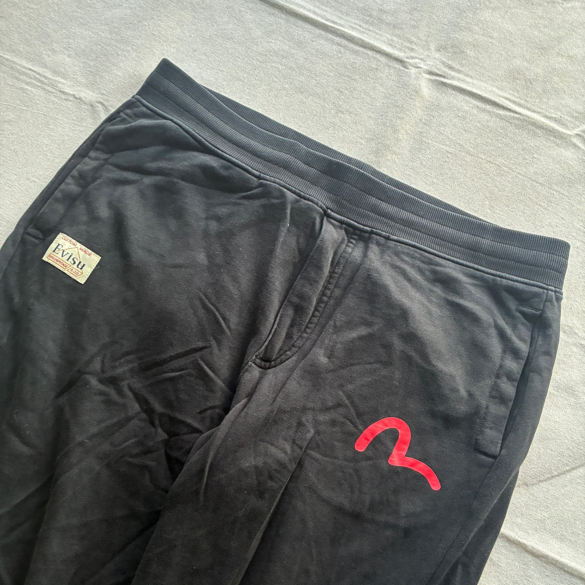 Evisu Black Sweatpants With Seagull Logo Men's Size M — photo 3 of 7