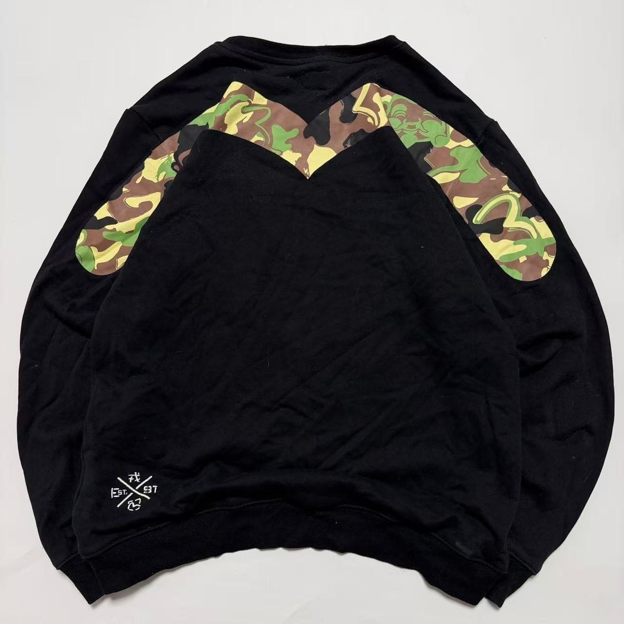 Evisu Black Sweatshirt With Camo Logo Graphic — photo 1 of 7