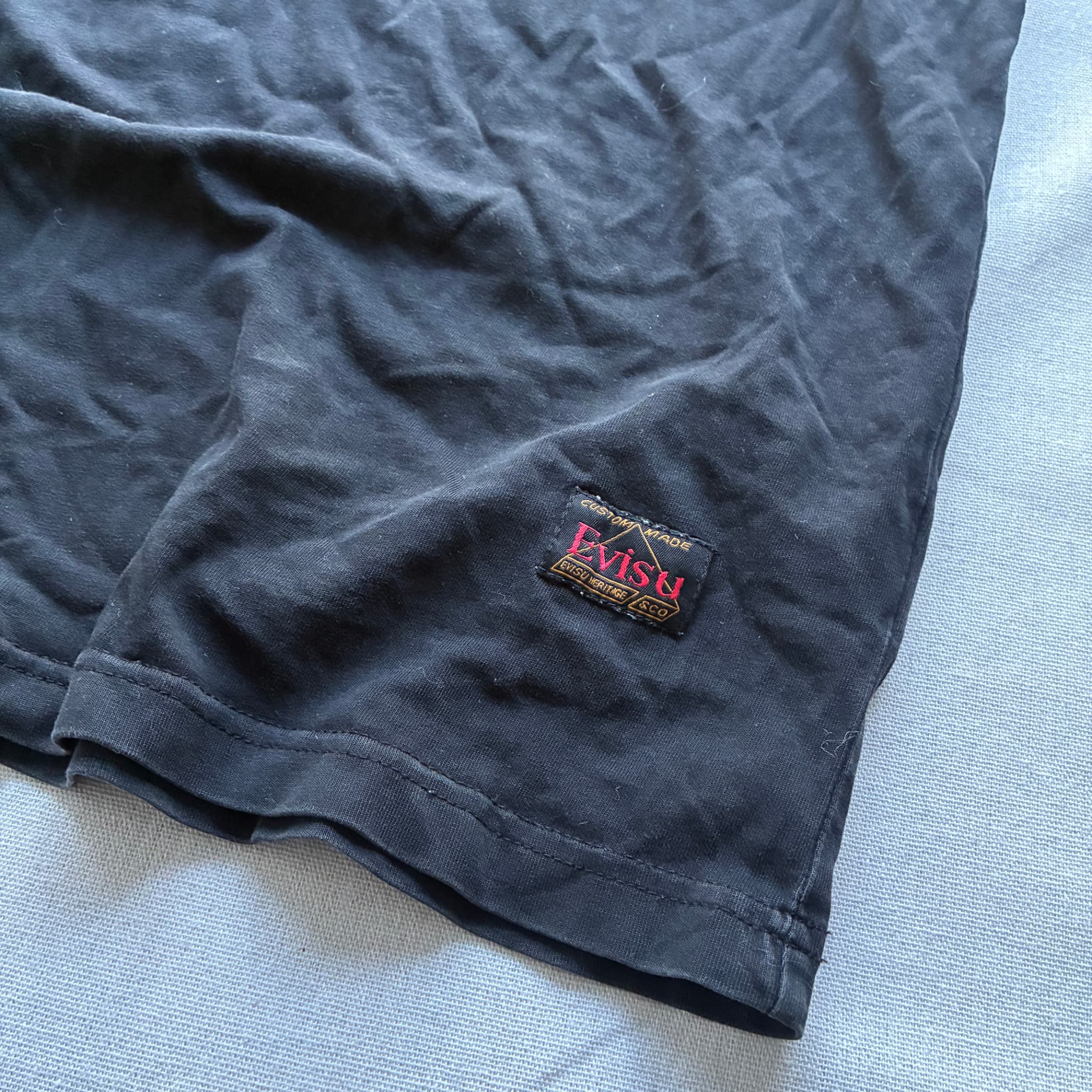 Evisu Black T-Shirt With Embroidered Seagull Logo Size L — photo 2 of 8