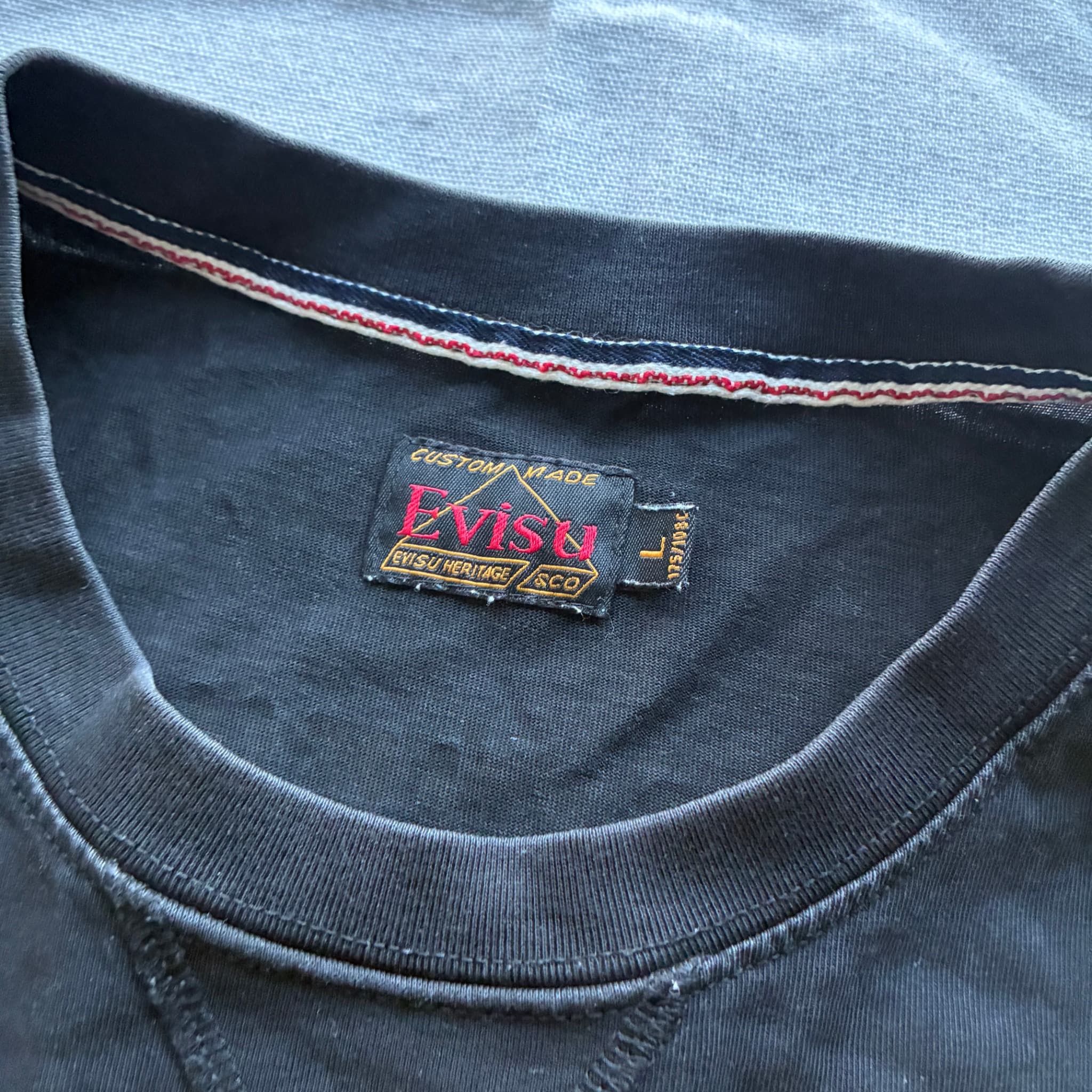 Evisu Black T-Shirt With Embroidered Seagull Logo Size L — photo 4 of 8