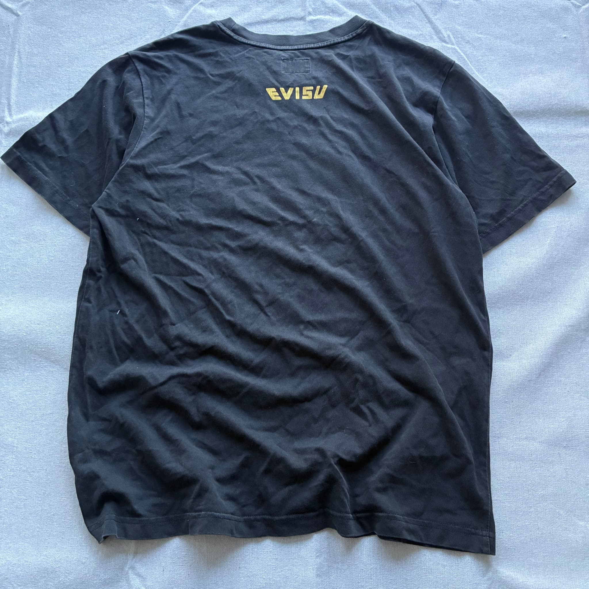 Evisu Black T-Shirt With Embroidered Seagull Logo Size L — photo 5 of 8