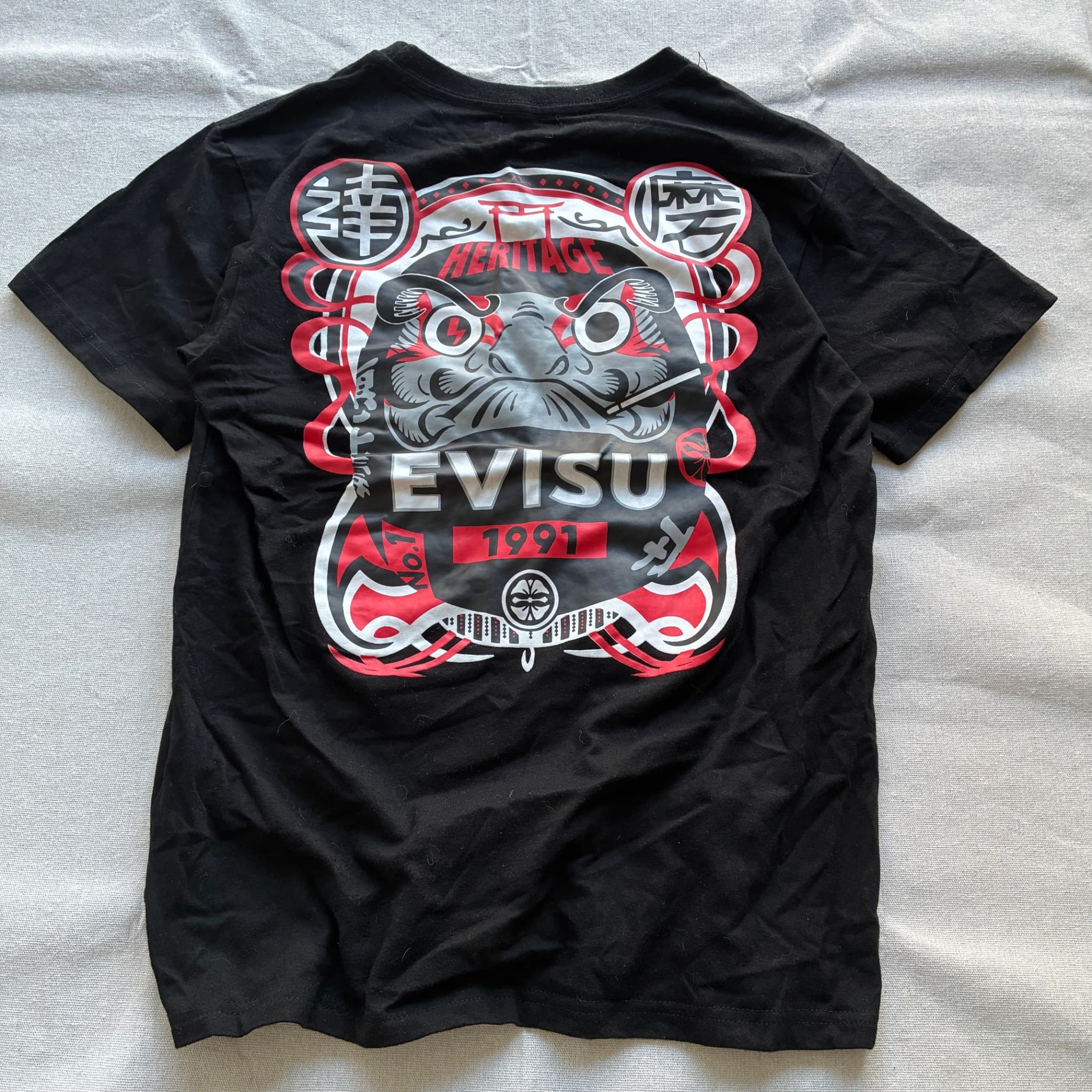 Evisu Black T-Shirt With Red Logo — photo 4 of 7